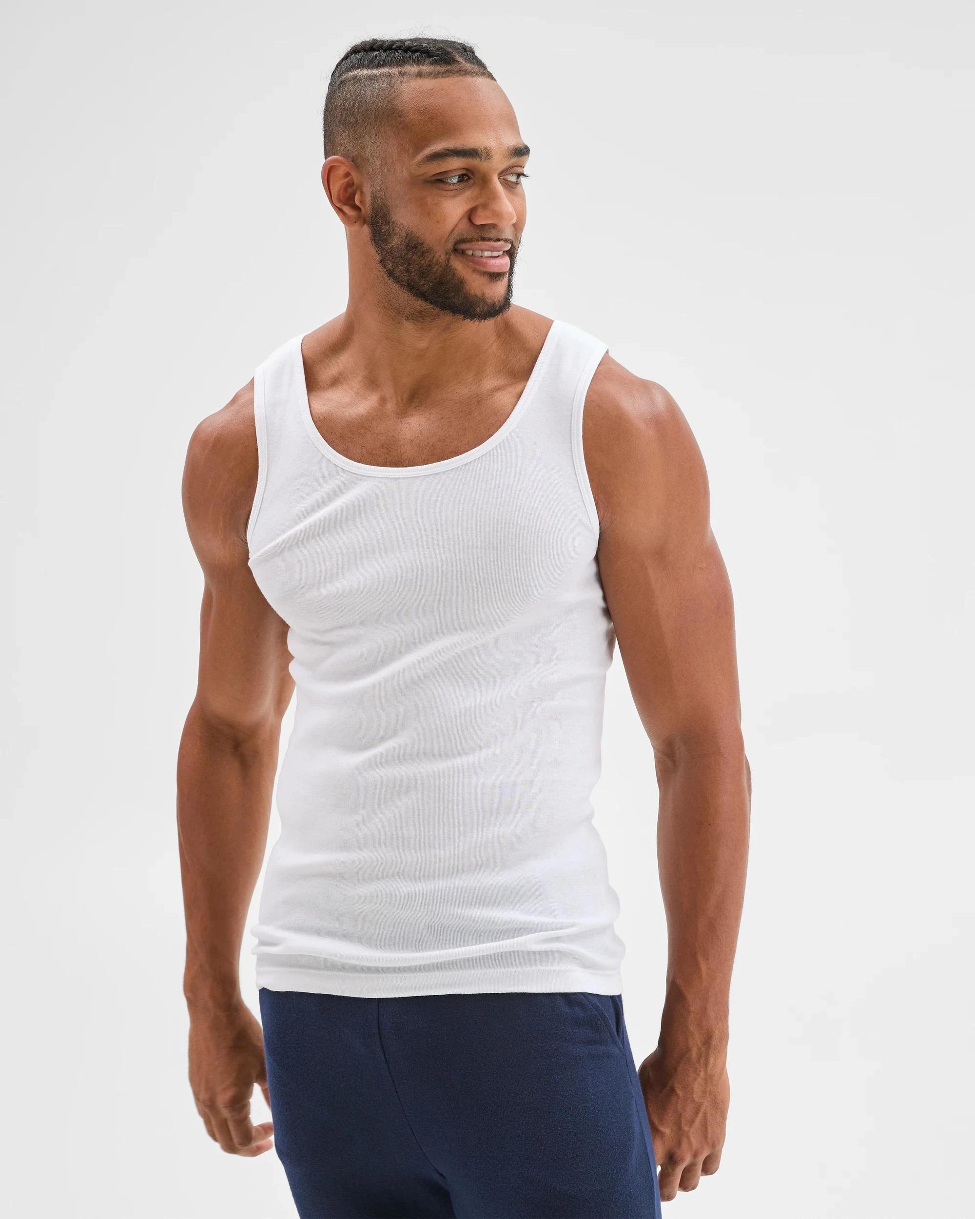 4 Maxx 3 Pack Singlets WHITE, 4 of 4