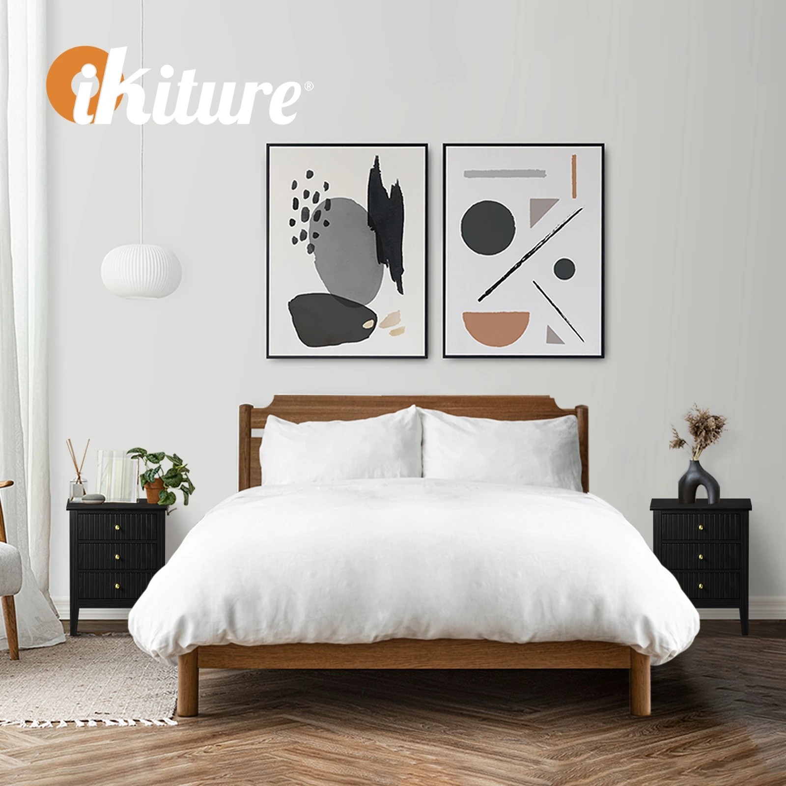 5 Oikiture Bedside Table 3 Drawers Side End Storage Furniture Nightstand
 - Black, 5 of 10