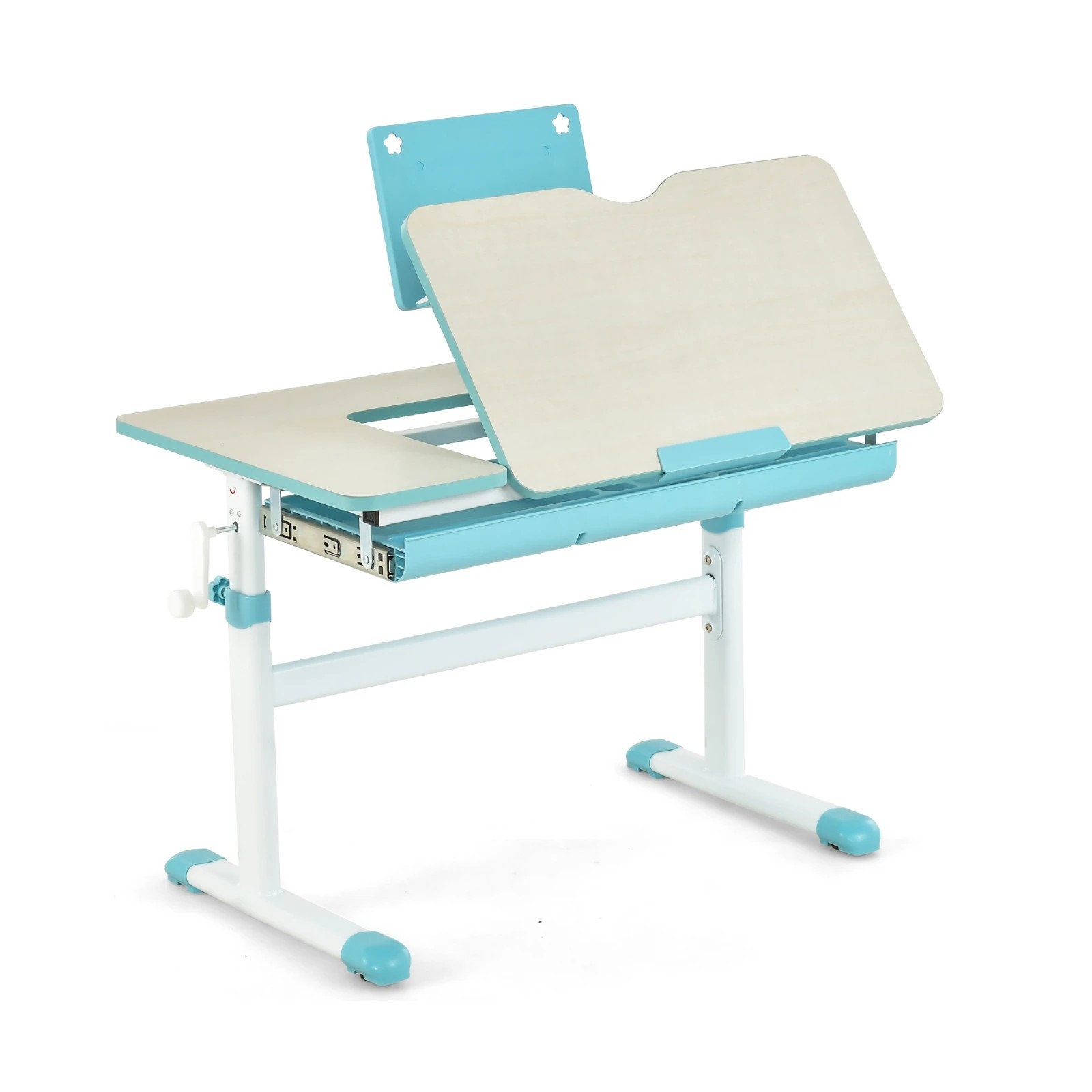 1 Costway Study Desk Height & Angle Adjustable Desk - Blue, 1 of 1