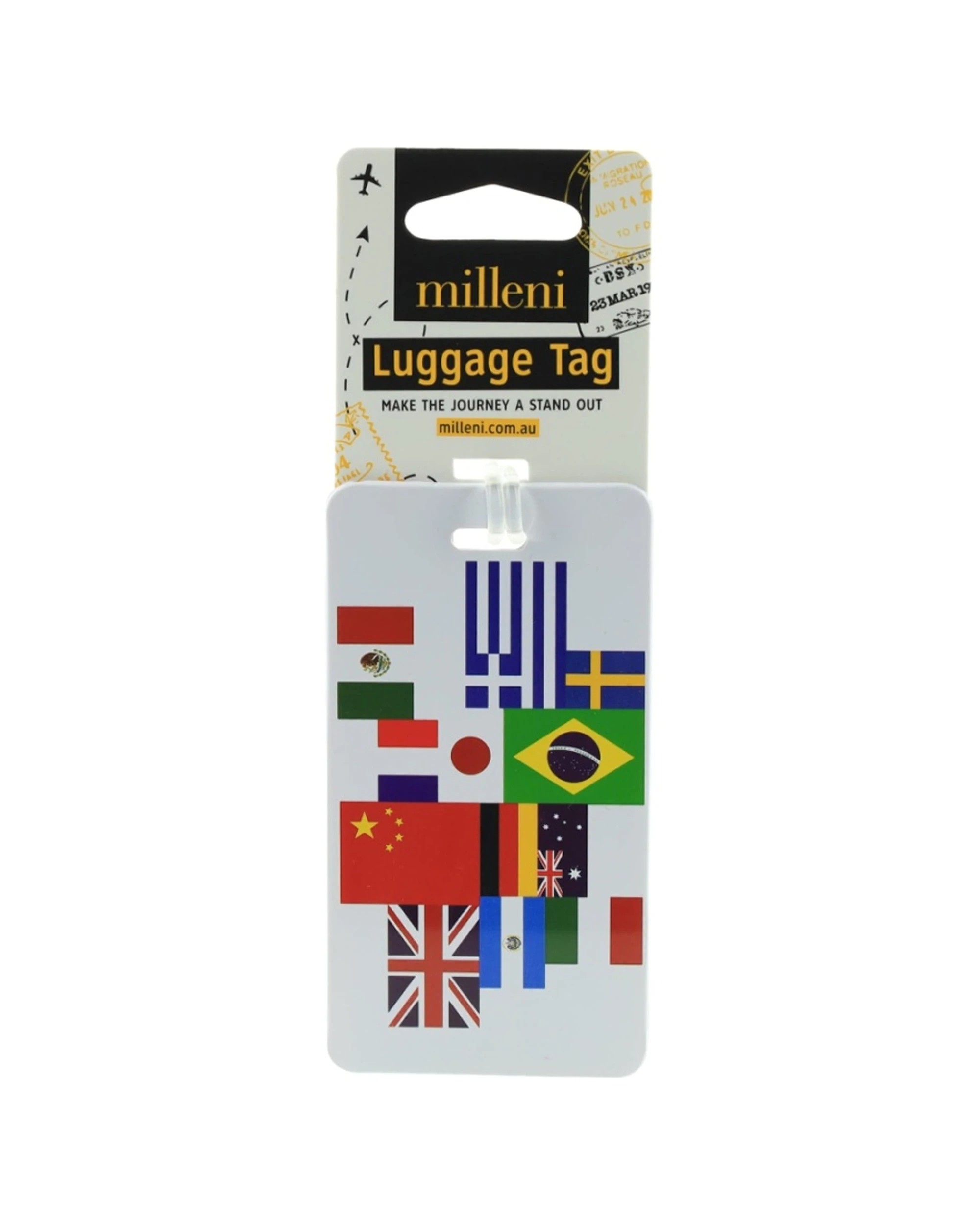 1 Milleni Vibrant Flexible Durable Travel Luggage/Suitcase Tag Loop Strap Flags - Multi, 1 of 4