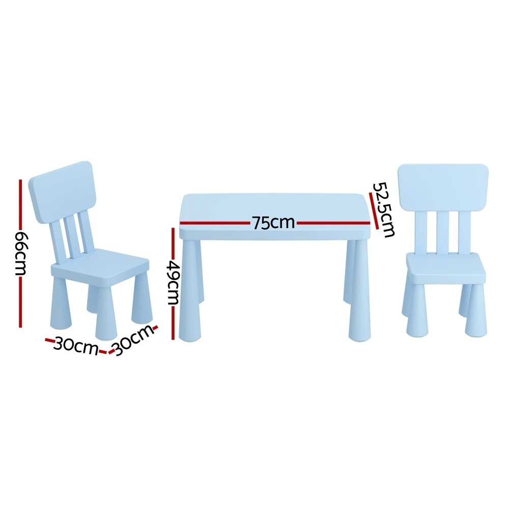 2 1 Keezi Kids Table and 2 Chairs Set - Blue, 2 of 5