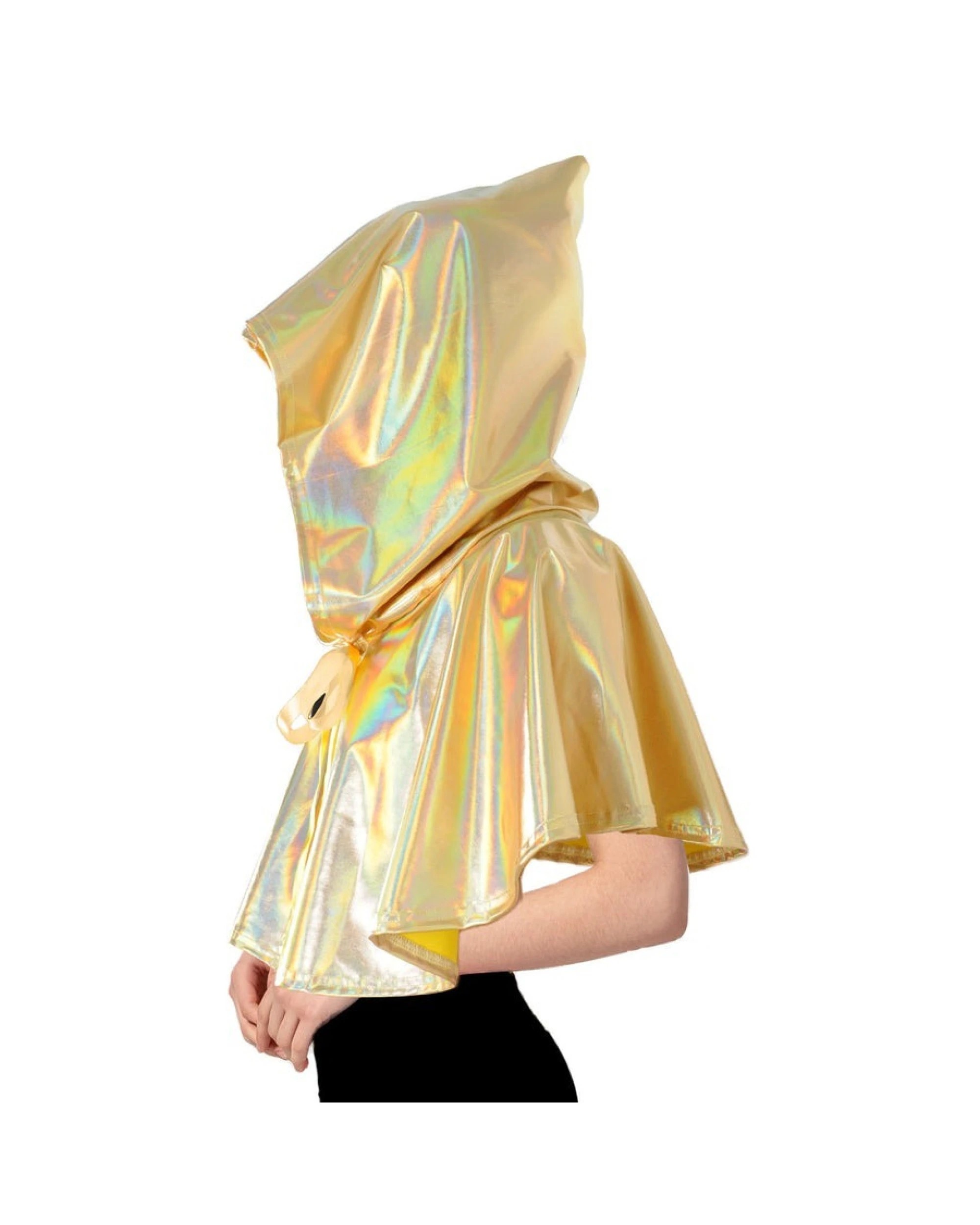 2 BR Costumes Adult Iridescent Metallic Mini Hooded Cape for Halloween, 2 of 2