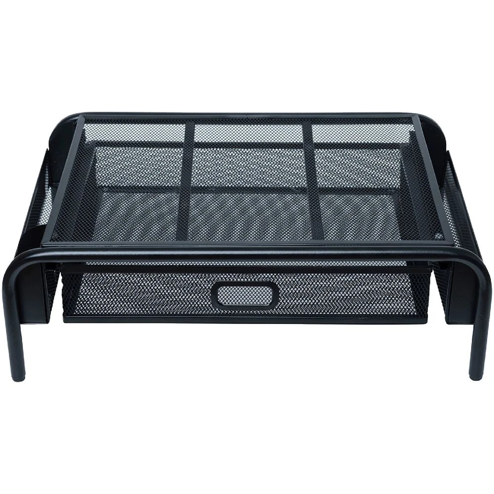 1 J.Burrows Mesh Desk Riser with Drawer Black, 1 of 2