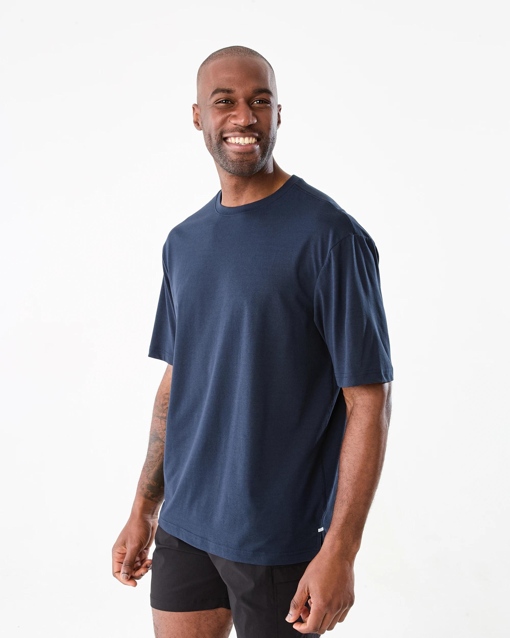 2 Active Mens Oversized Training T-shirt SHADE NAVY, 2 of 8
