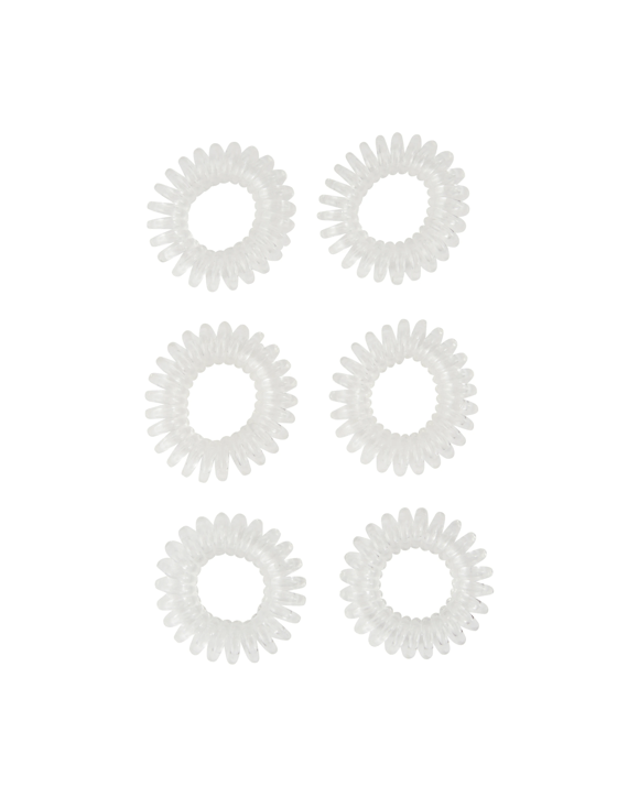 OXX Haircare 6 Piece Spiral Hair Elastics - Clear