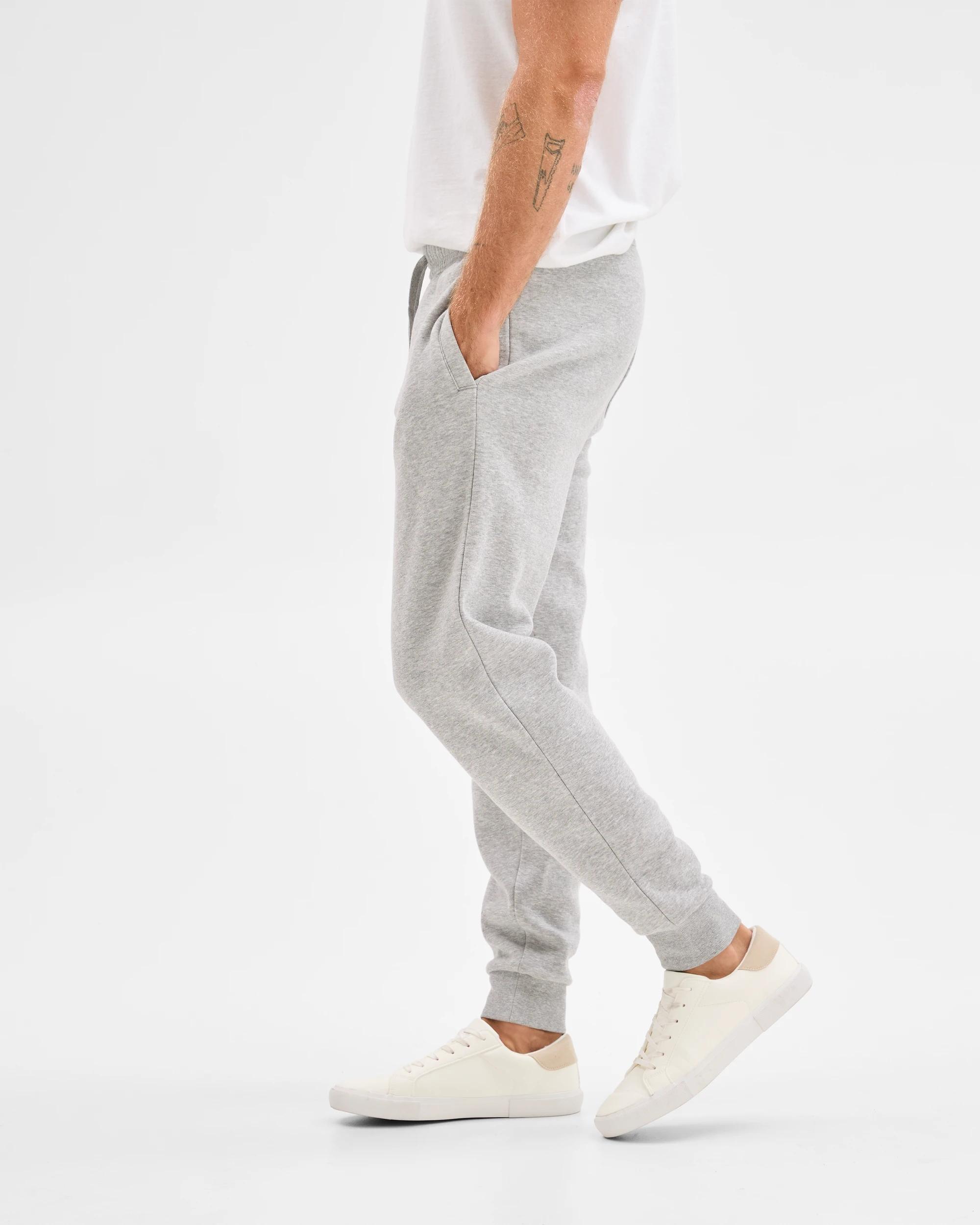 3 Target Man Australian Cotton Blend Cuffed Trackpants GREY MARLE, 3 of 5