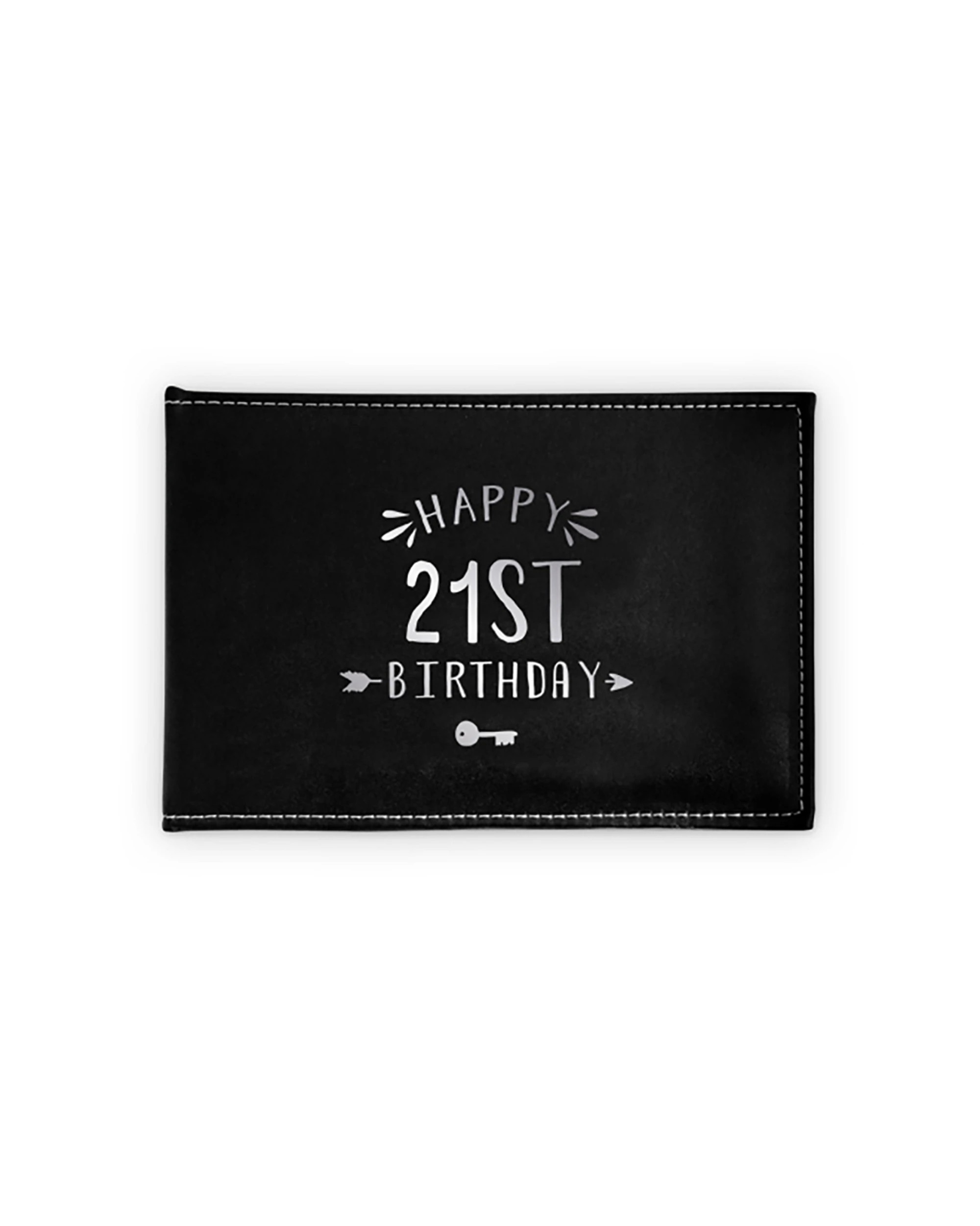 1 Guest Book 21st Silver Writing 23x18cm Novelty Birthday Signing Decor Notepad
 - Silver, 1 of 3