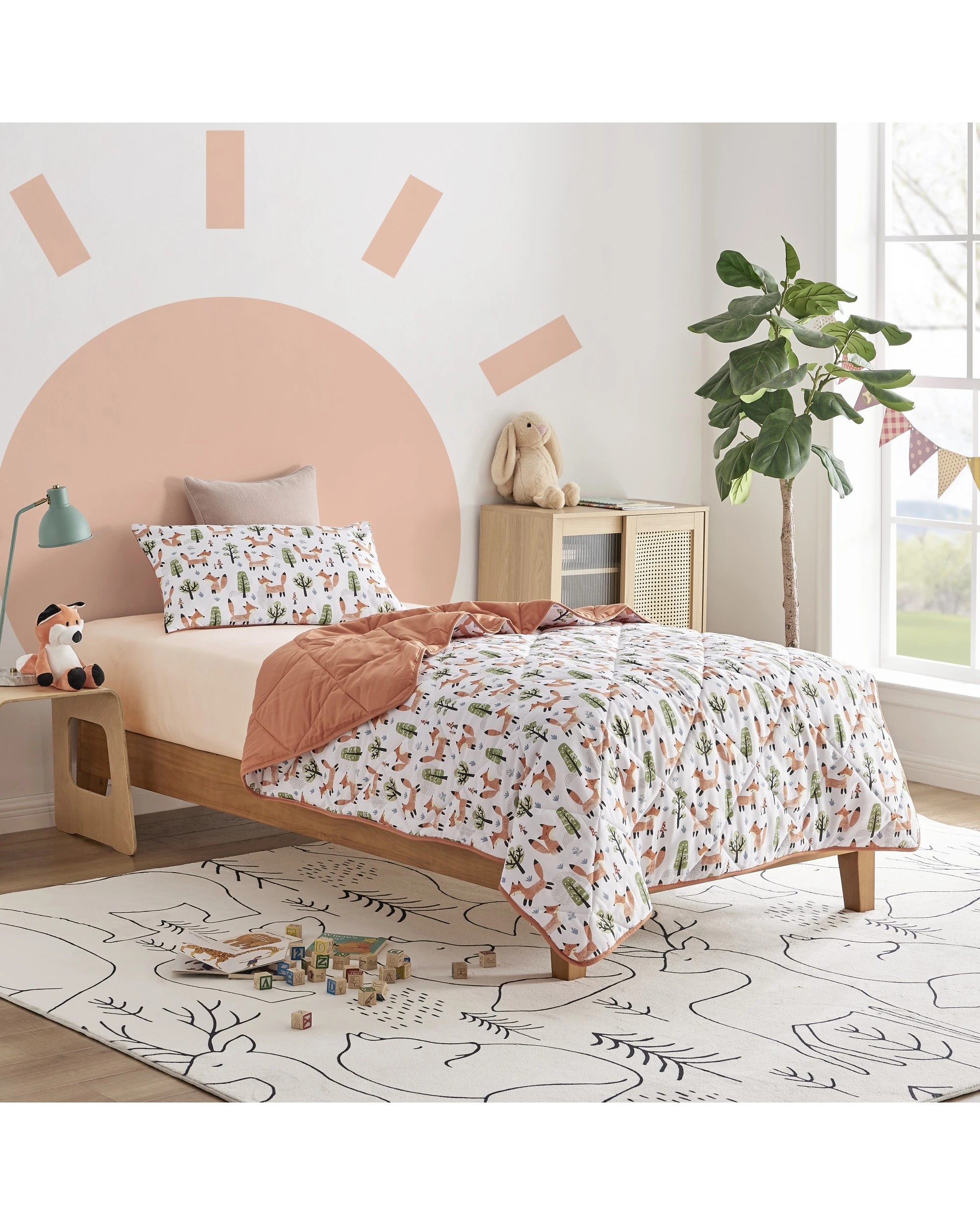 2 Jack & Ava Comforter Set Shy Fox - King Single Bed - Animal Print, 2 of 7