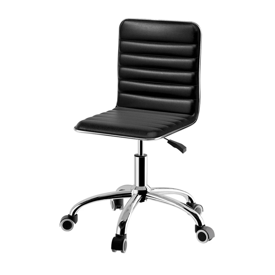 2 Artiss Office Chair Conference Chairs PU Leather Low Back - Black, 2 of 7