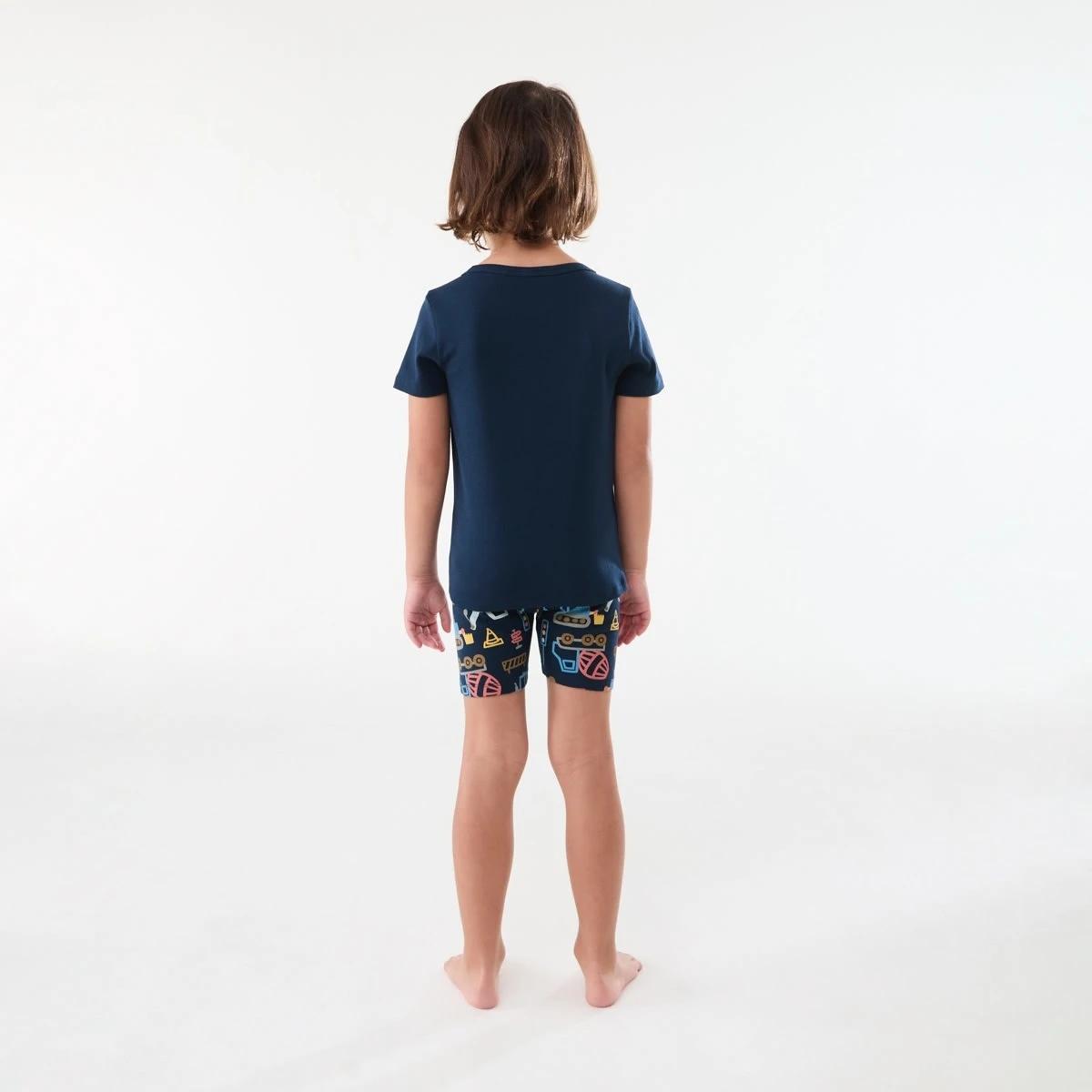 2 Short Sleeve Skinny Rib Pyjama Set NAVY CONSTRUCTION, 2 of 7