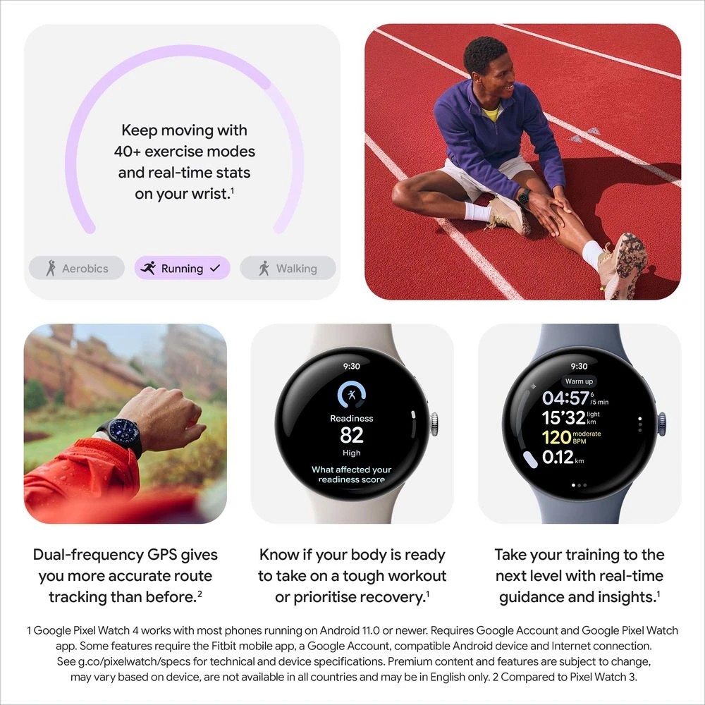 9 Google Pixel Watch 4 45mm LTE Moonstone/Satin Moonstone, 9 of 10