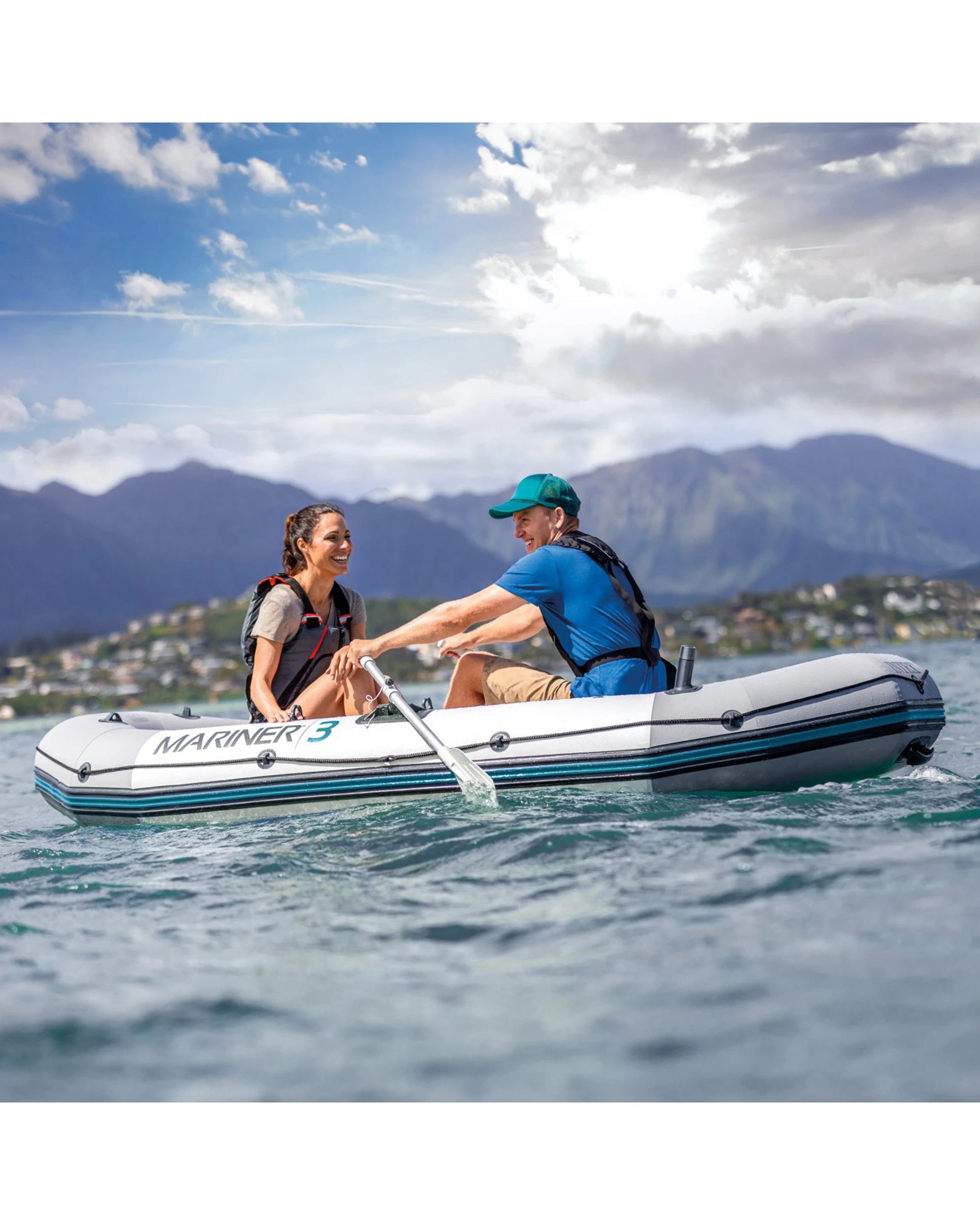 7 Intex Mariner 3 Inflatable Boat Set 3 Person - Grey, 7 of 8