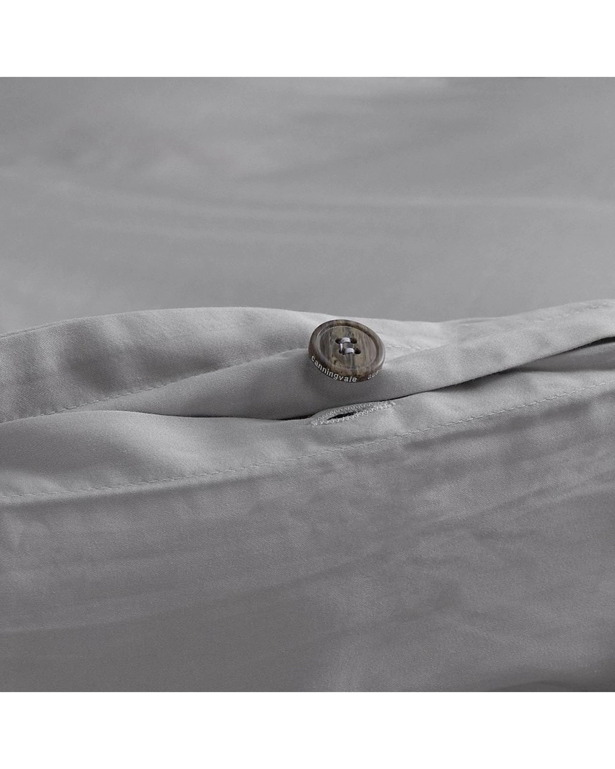 4 Canningvale Alessia Bamboo Cotton Quilt Bed Bedding Cover Set Queen - Grey, 4 of 4