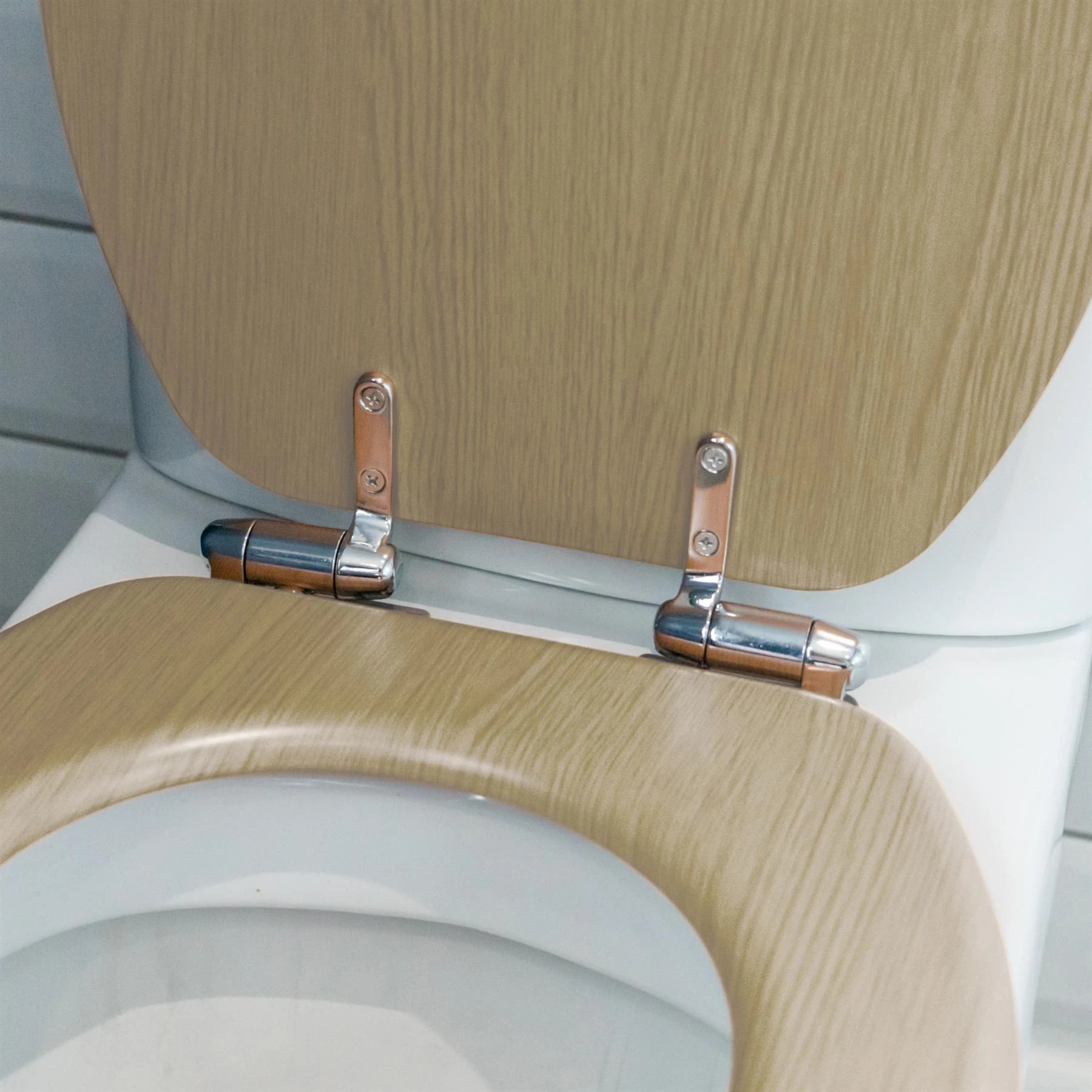 7 Harbour Housewares Soft Close Wooden Toilet Seat - Beige, 7 of 7