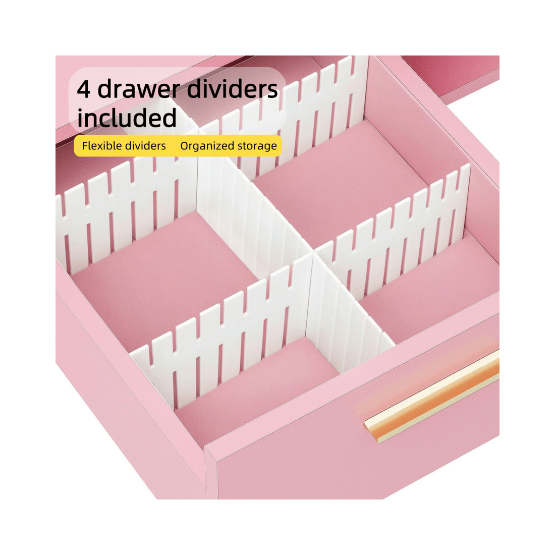 7 Advwin Manicure Table Vanity Desk With Dust Collector Glass Top Storage Cabinet
 - Pink, 7 of 9