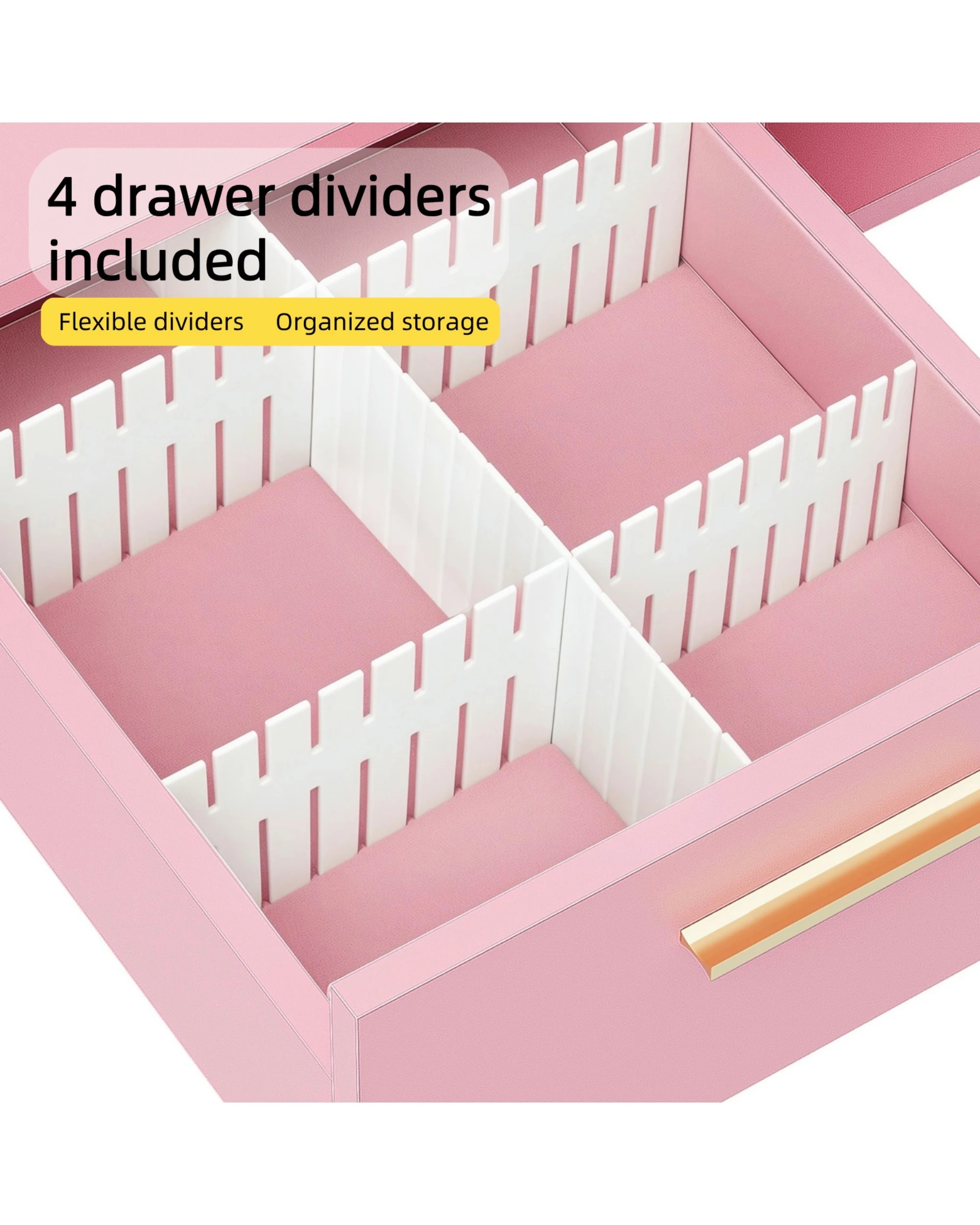 7 Advwin Manicure Table Vanity Desk With Dust Collector Glass Top Storage Cabinet
 - Pink, 7 of 9