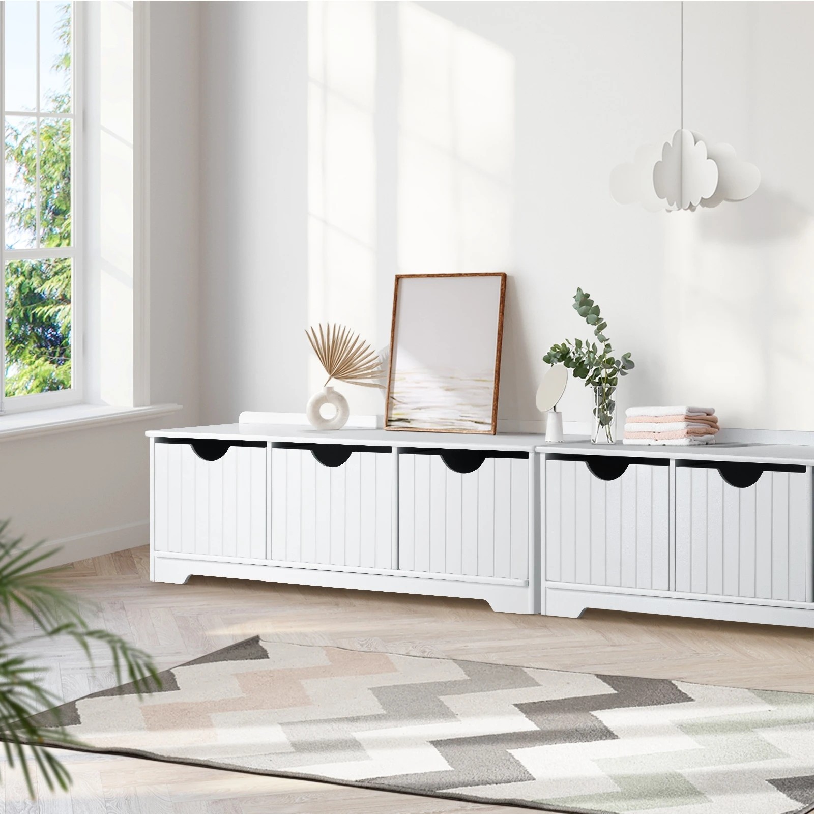 3 Oikiture Kids Toy Box Chest Storage Box Children Room Organiser Seating Bench
 - White, 3 of 10