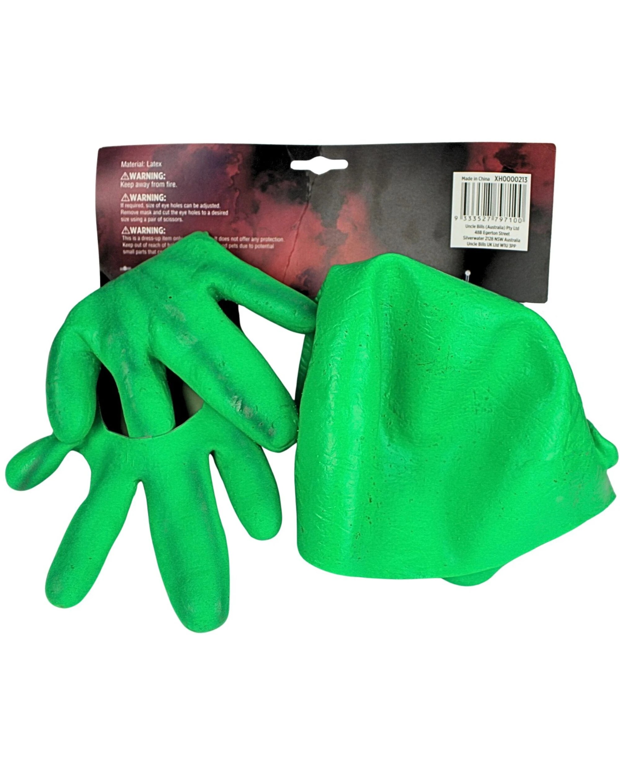 3 Uncle Bills Adult Alien Latex Costume Accessory Set - One Size - Green, 3 of 3