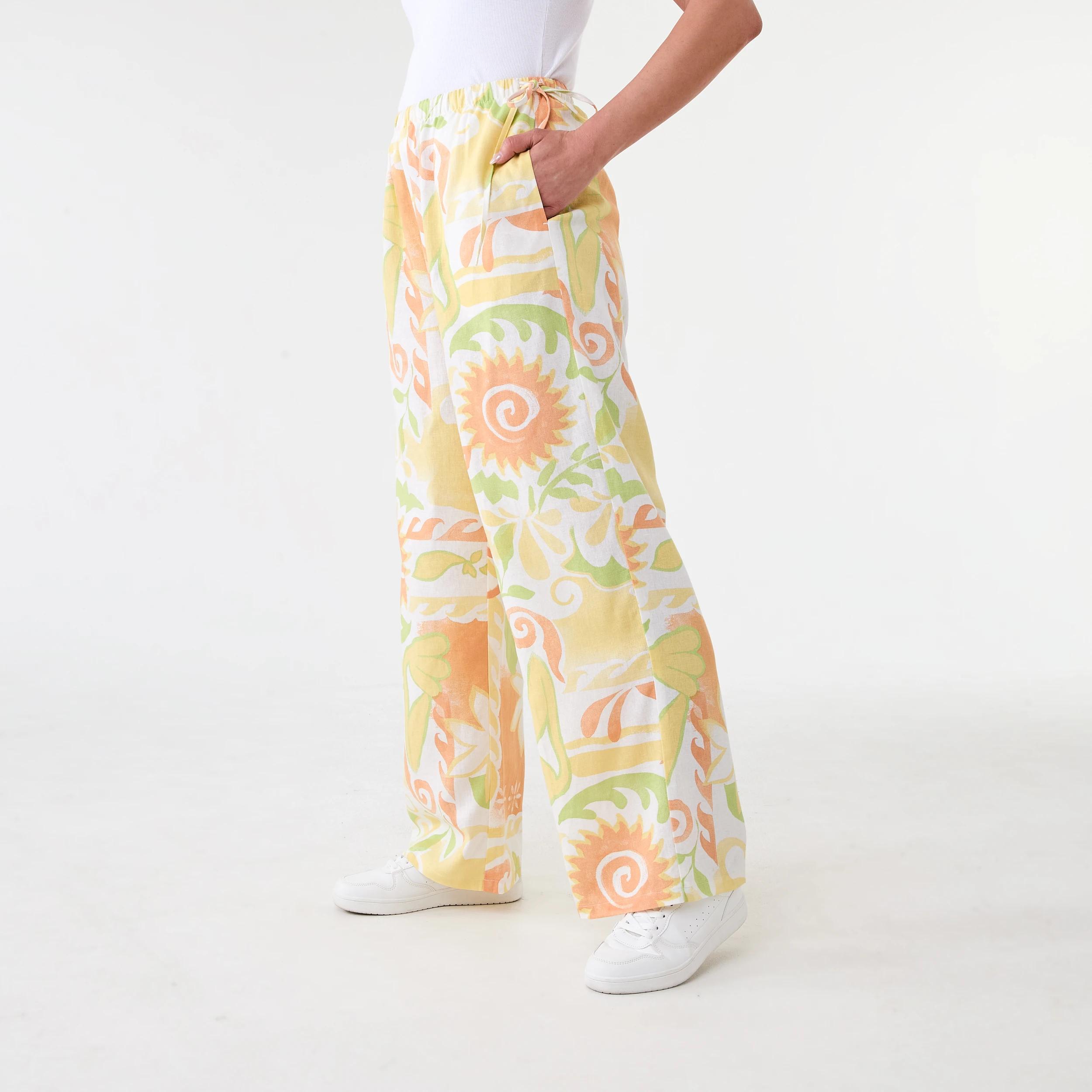 2 Linen Blend Side Tie Pants Smmer Tile, 2 of 7