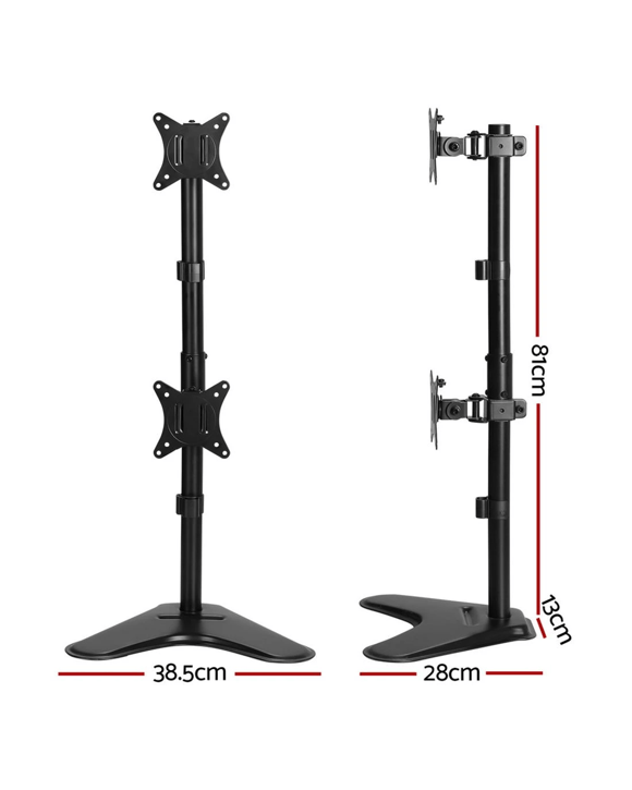 Artiss Monitor Arm Stand Dual Mount HD LED TV Bracket Holder - Black