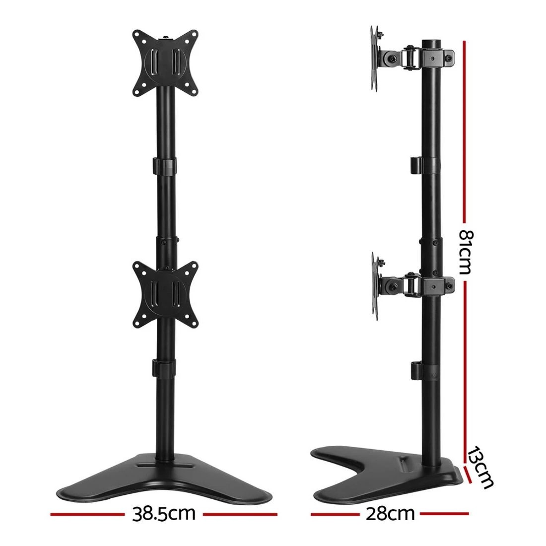 1 Artiss Monitor Arm Stand Dual Mount HD LED TV Bracket Holder - Black, 1 of 7