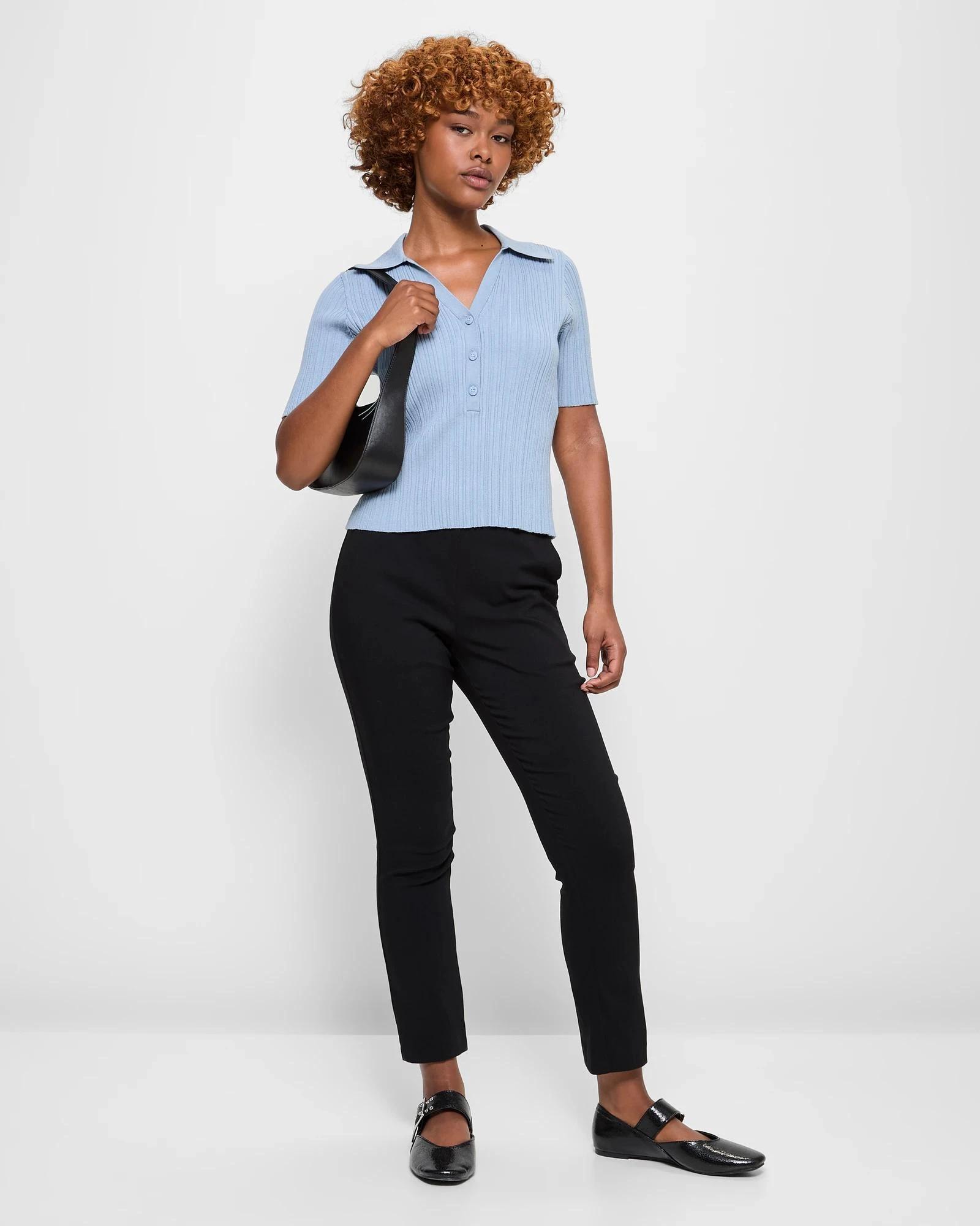 1 Target Petites Ankle Length Bengaline Pants - Carrie BLACK, 1 of 5