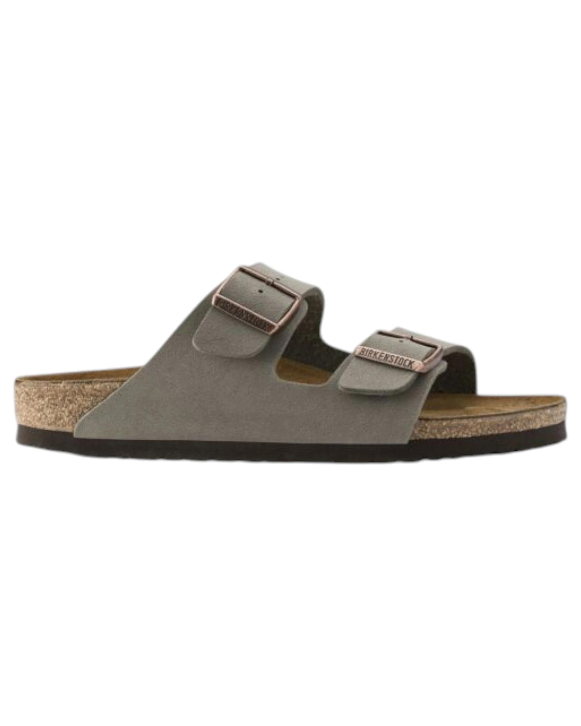2 Birkenstock Womens Arizona Birko Flor Birkibuc Slip On Sandals STONE, 2 of 6