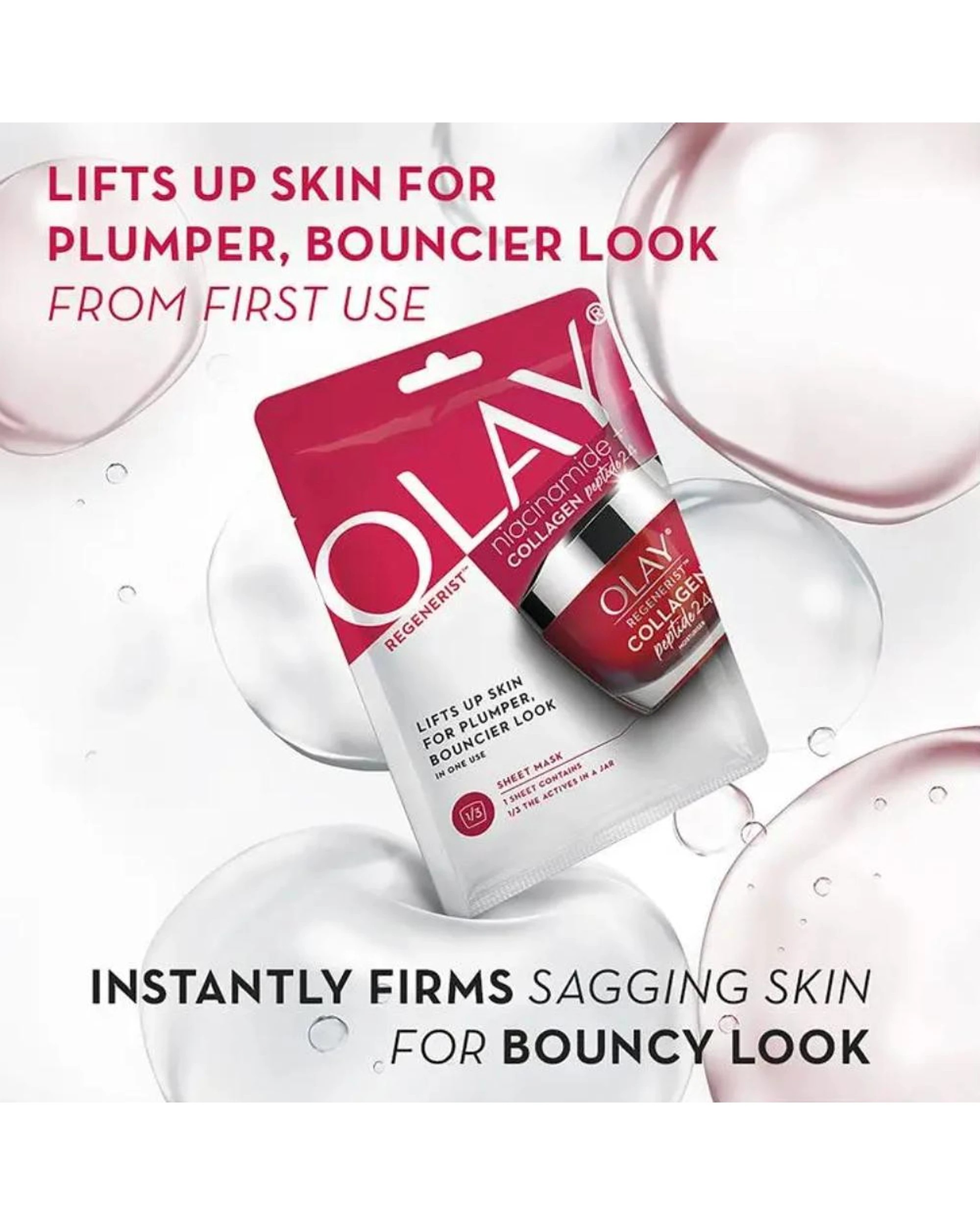 3 10 x Olay Regenerist Sheet Face Mask Niacinamide + Collagen Peptide 24, 3 of 6
