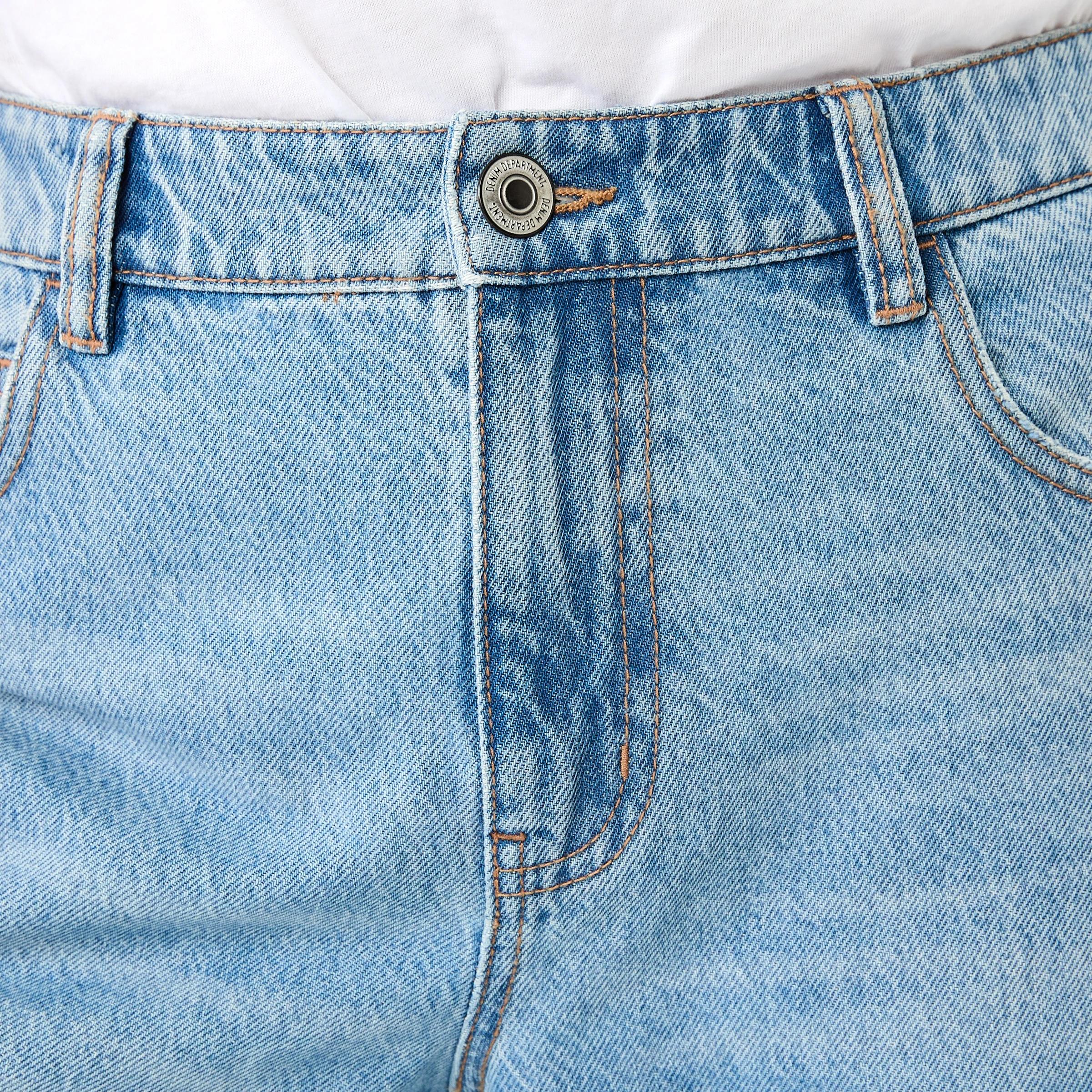 5 Wide Leg Raw Hem Jeans MID WASH, 5 of 9