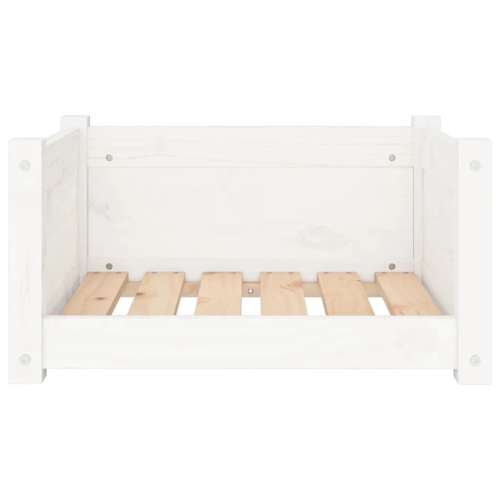 3 vidaXL Dog Bed Pine Wood - White, 3 of 6