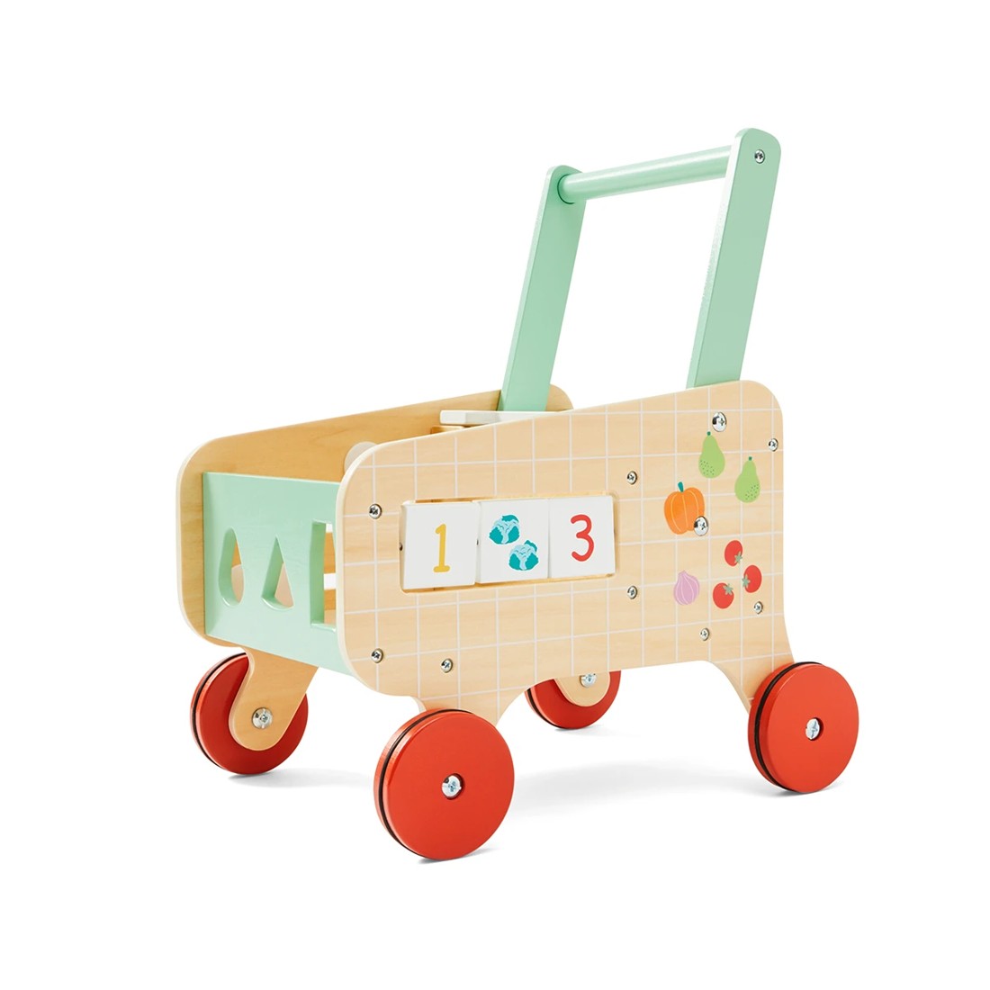 3 4 Piece Wooden Shopping Cart Playset, 3 of 10