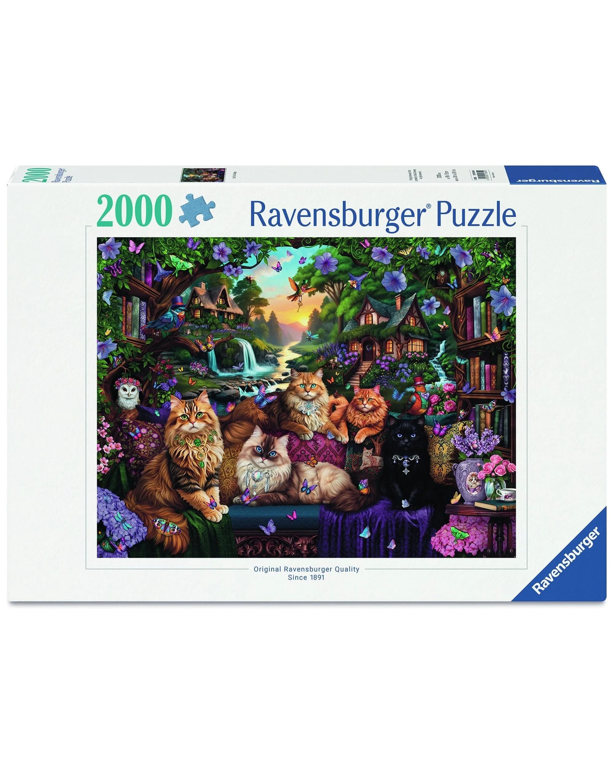 1 Ravensburger Cat Tail Cottage 2000 Piece Jigsaw Puzzle, 1 of 3