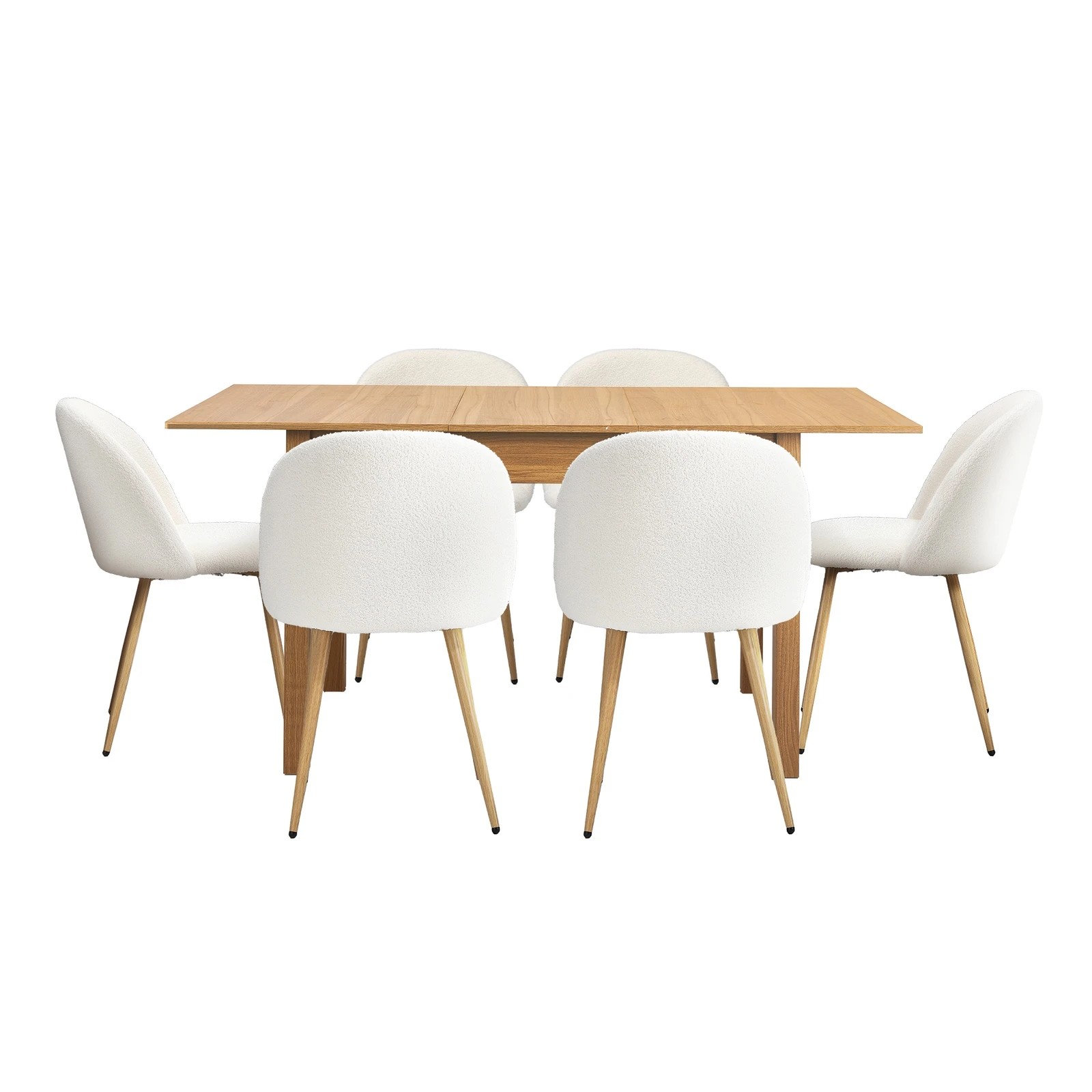 8 Oikiture 7pc Extendable Dining Table and Chairs Kitchen Dining Set - Natural, 8 of 9