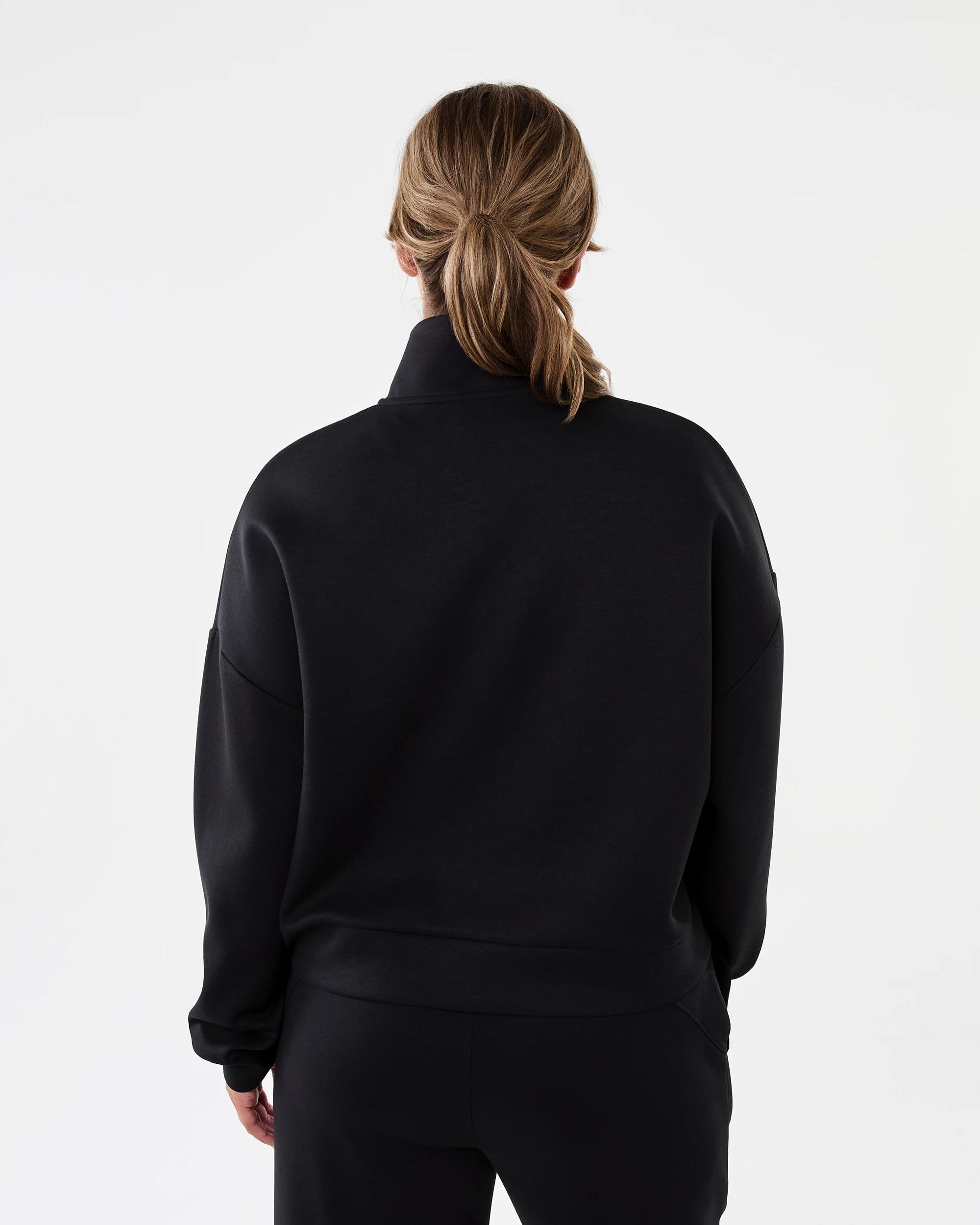 3 Everlast Womens Evercomfort 1/4 Zip Sweatshirt Black, 3 of 7