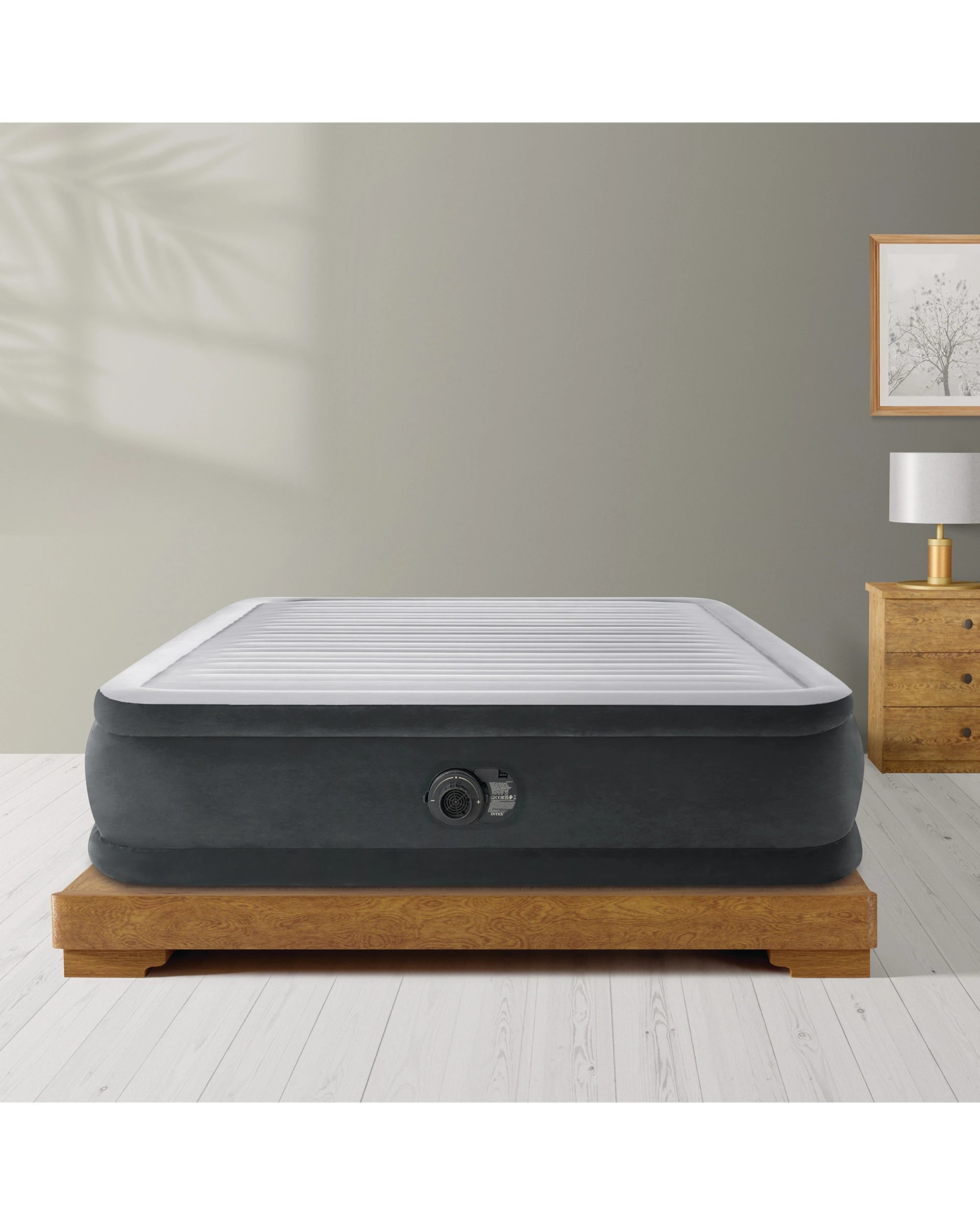 7 Intex Dura Beam Deluxe Queen Comfort Plush Elevated Air Mattress - Grey, 7 of 7