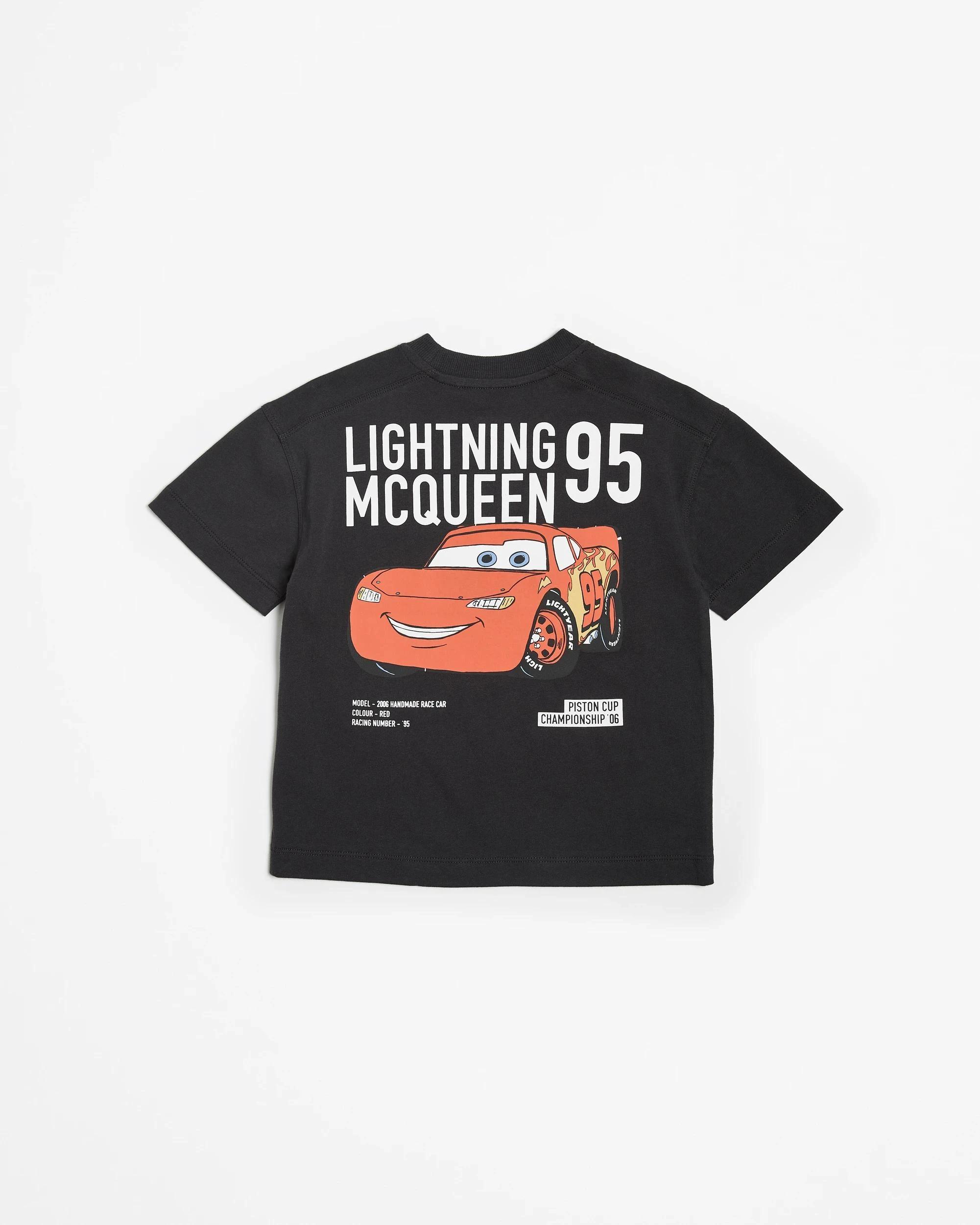 3 Disney Cars Lightening McQueen T-shirt BLACK, 3 of 3