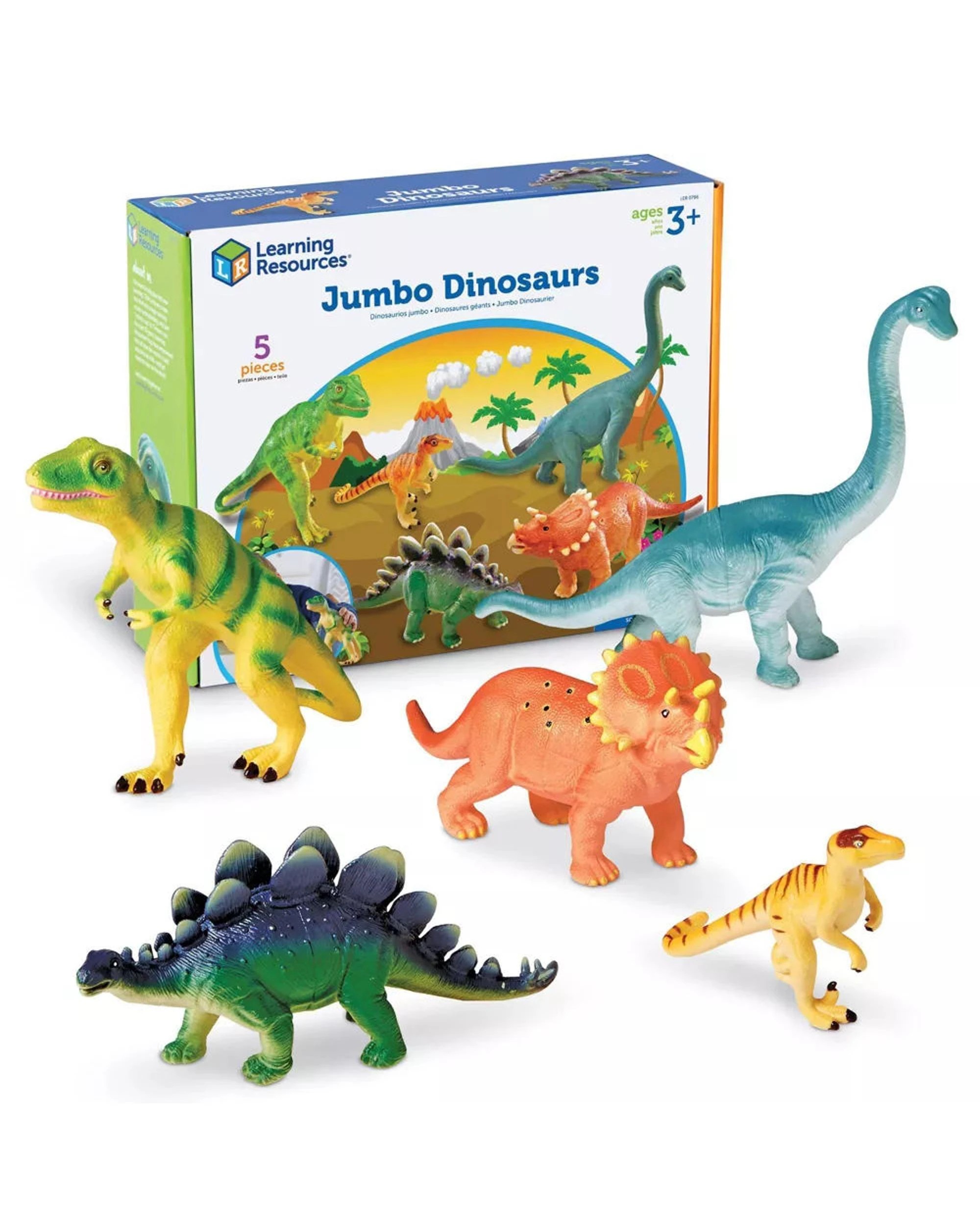 1 Learning Resources Jumbo Dinosaurs Set of 5, 1 of 5