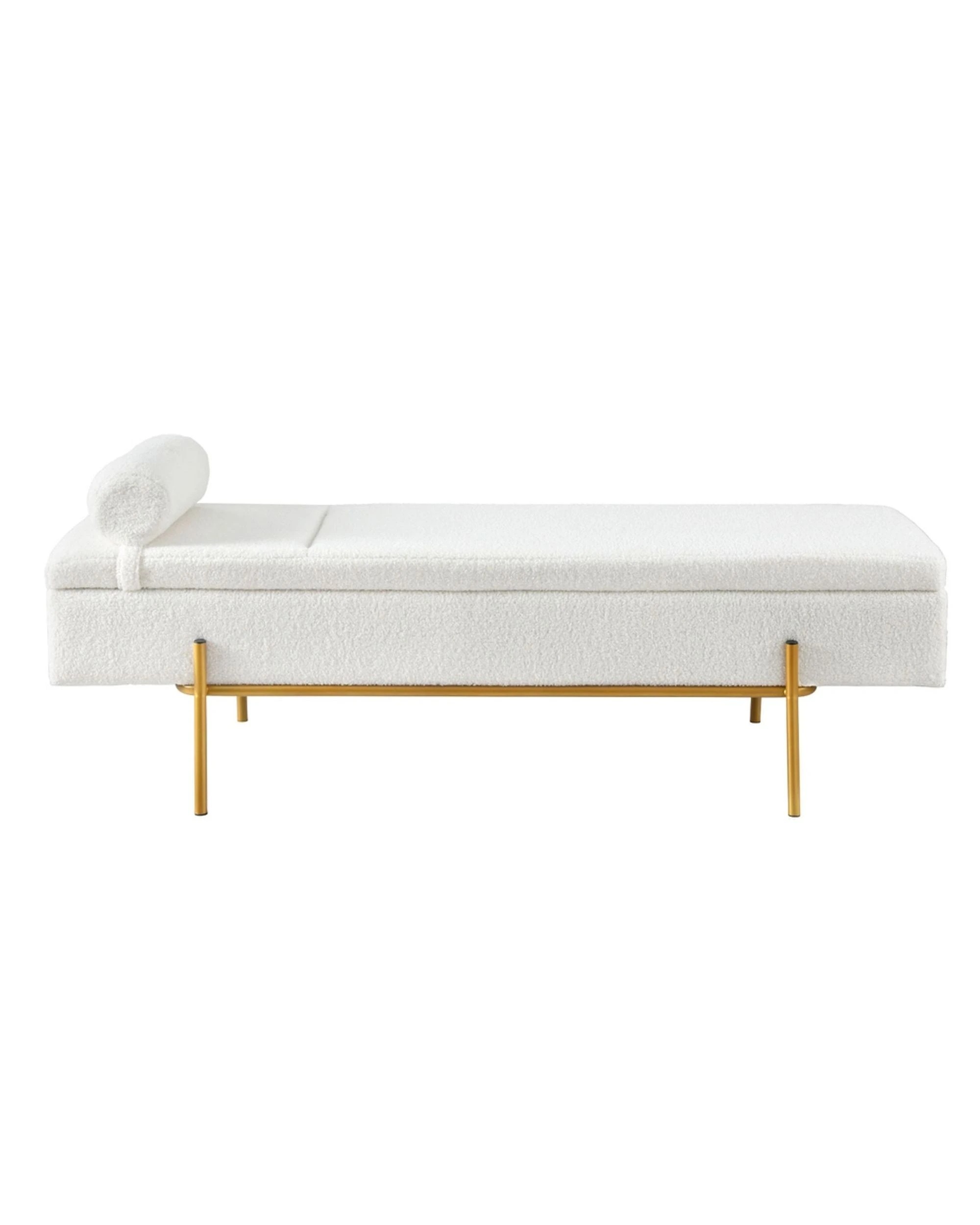 3 Artiss Storage Ottoman Bed 140cm Pillow
 - White, 3 of 3
