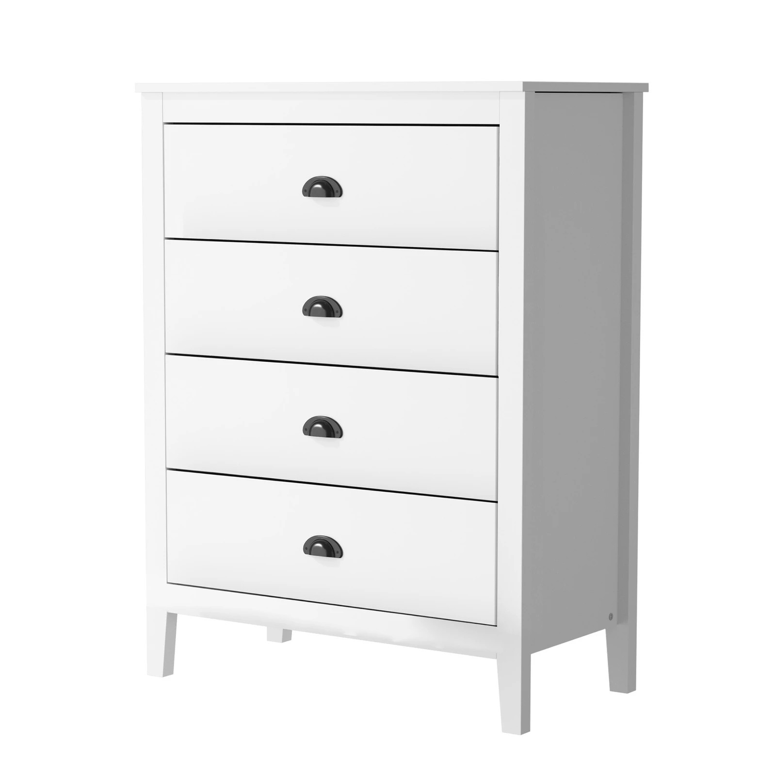 6 Oikiture 4 Chest Of Drawers Dresser Storage Cabinet Tallboy Vintage
 - White, 6 of 10