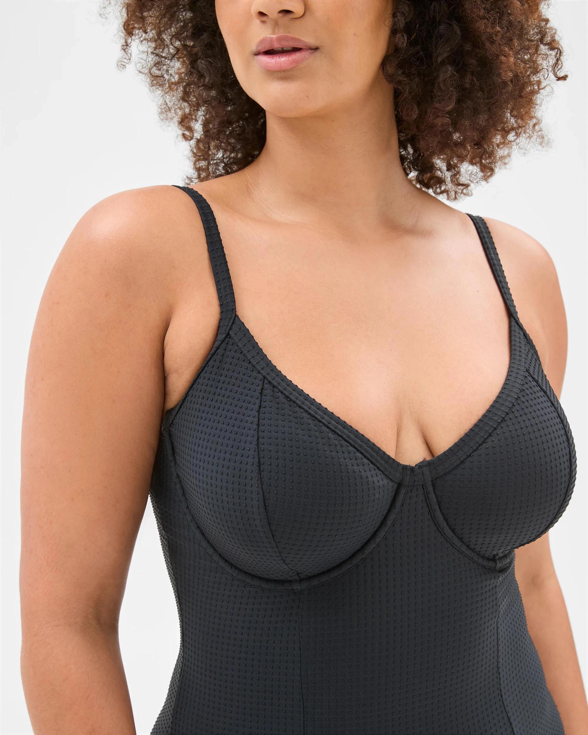 9 Target Resort Textured Half Cup One Piece Bathers BLACK, 9 of 10