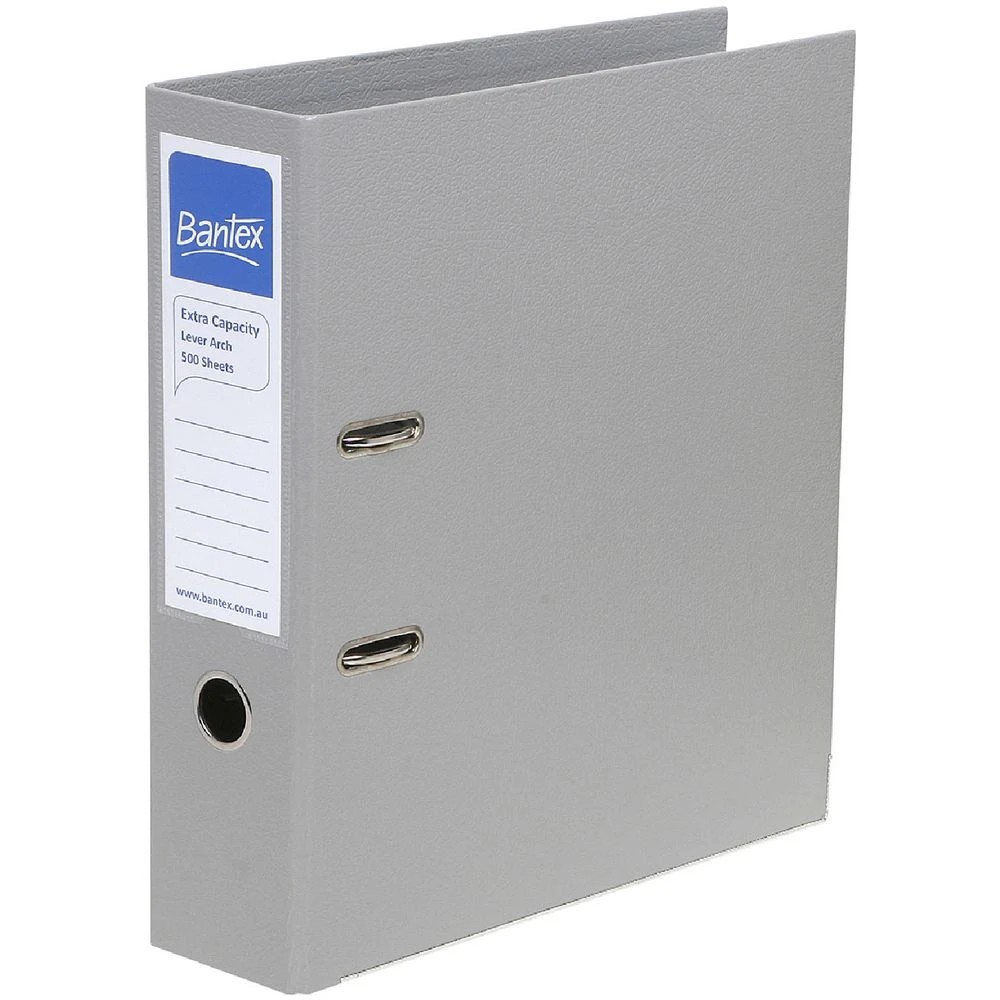 1 Bantex A4 Extra Capacity 2 Ring Lever Arch Folder Grey, 1 of 4