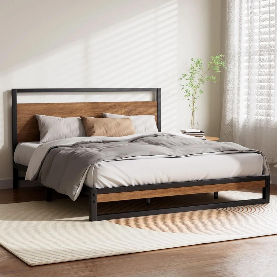 3 Artiss Bed Frame King Size Metal Frame DANE - Black, 3 of 7