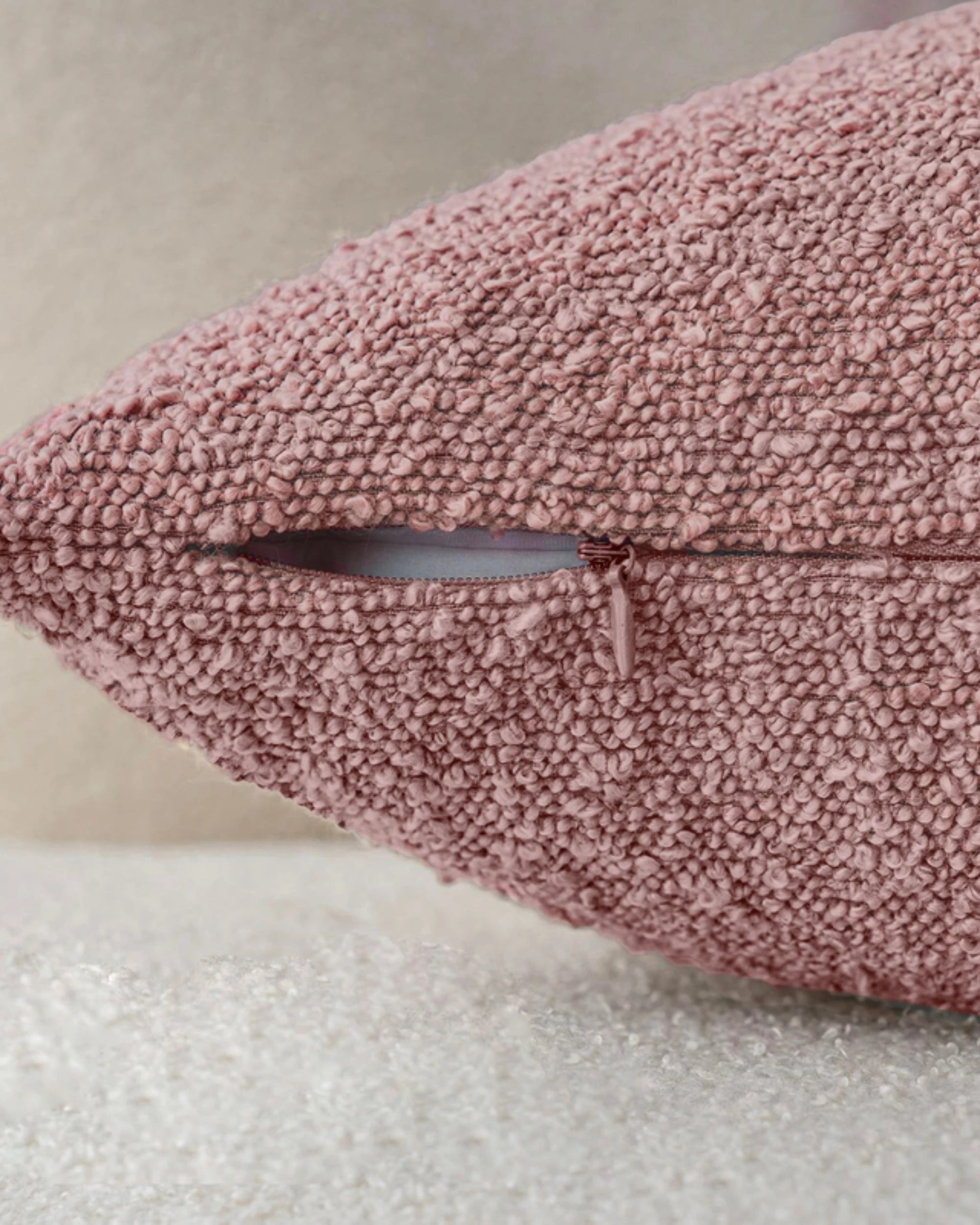 3 Gioia Casa 2-Pack Bouclé Cushion Covers 45x45cm - Pink, 3 of 4
