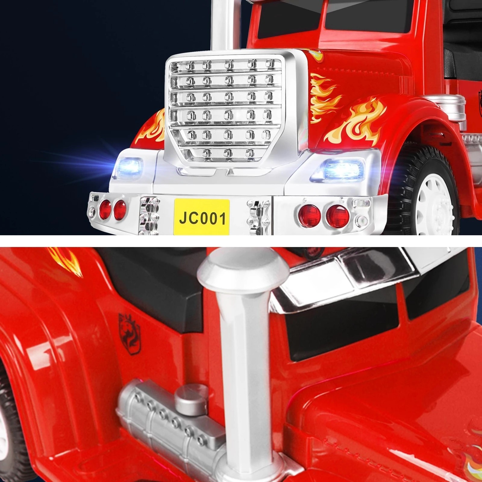 5 Alfordson Kids Ride On Car Electric Toy Truck 25W Motor w/ LED Lights - Red, 5 of 10
