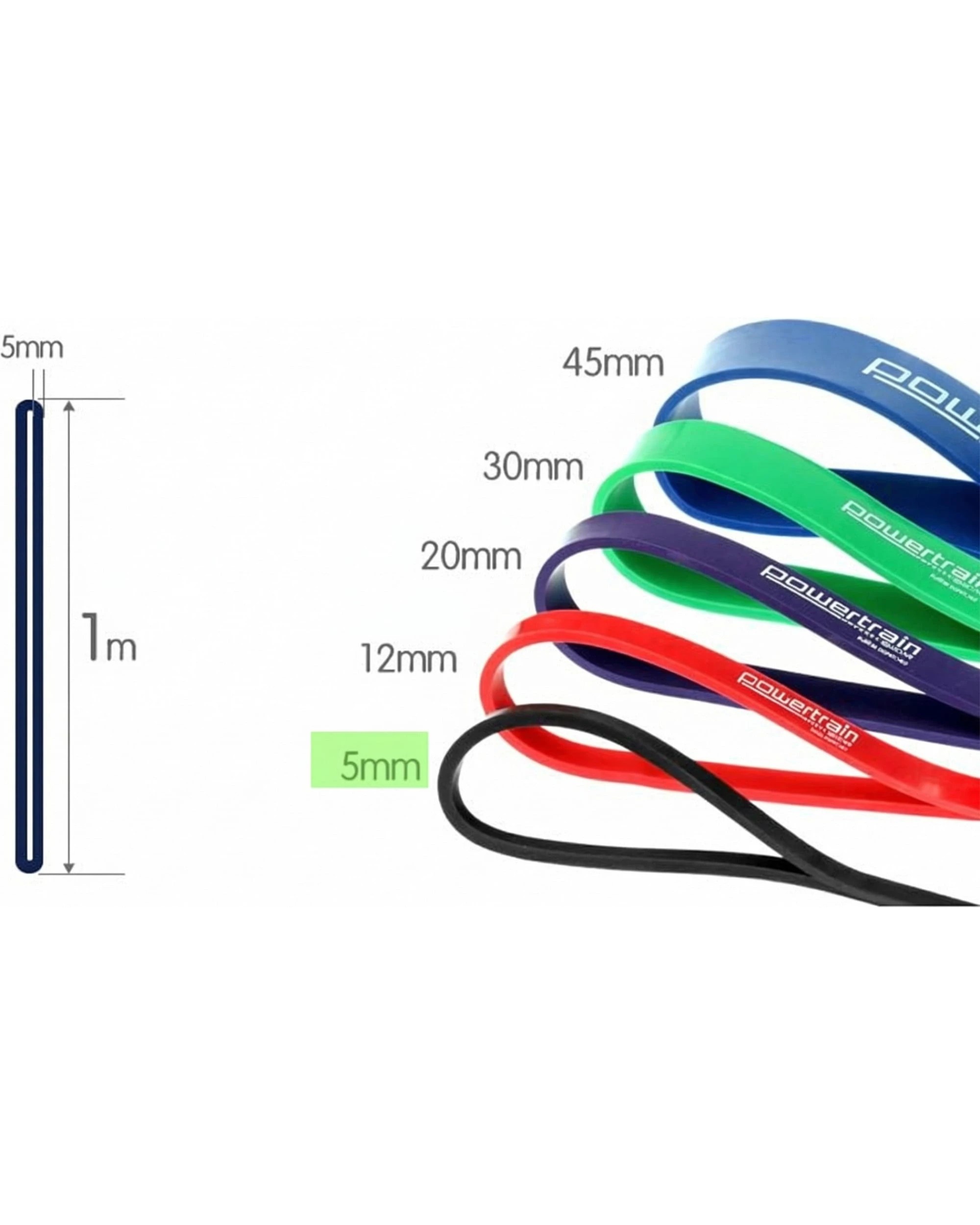 3 Powertrain Home Gym Workout Resistance Exercise Band 45mm, 3 of 3