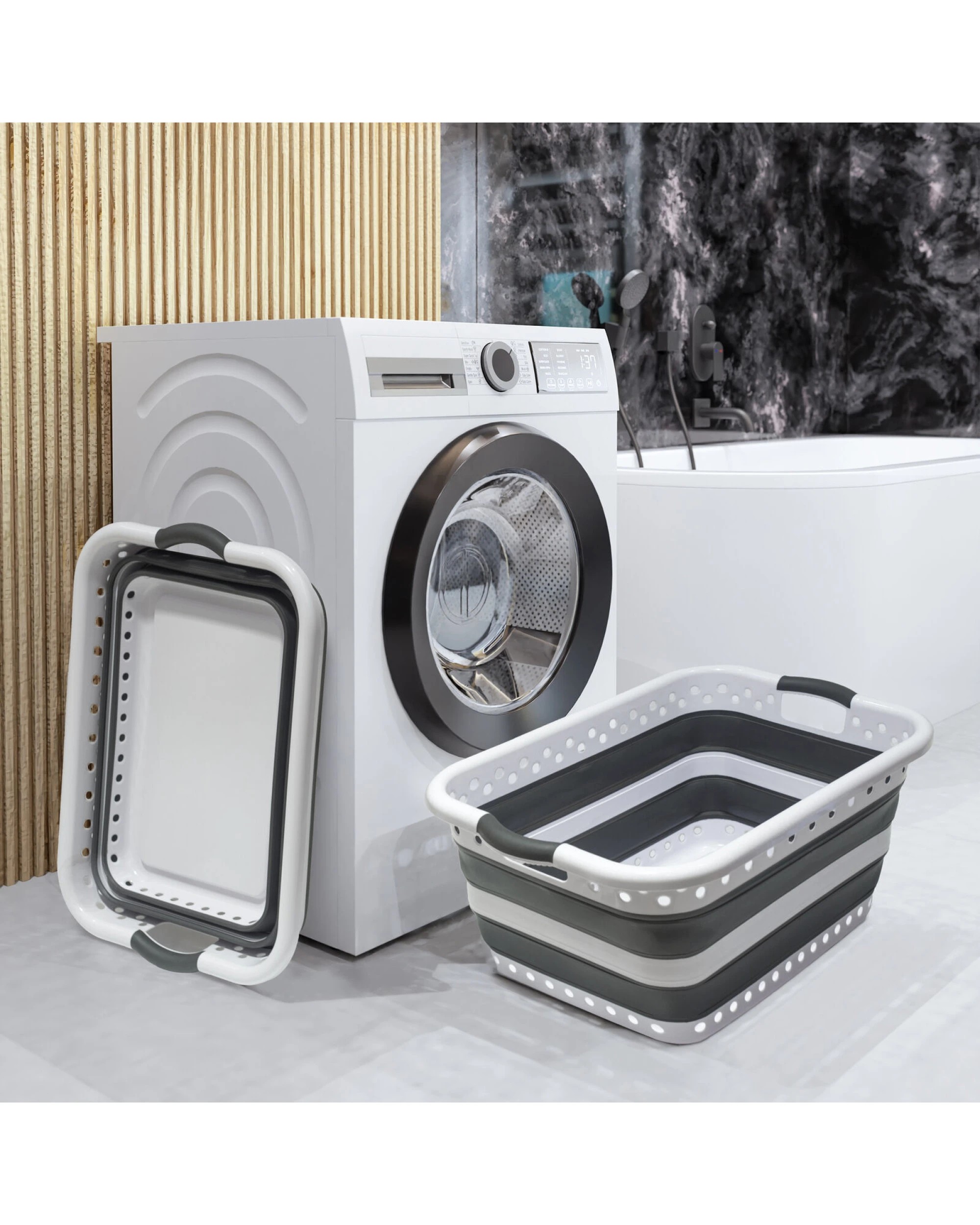 5 Hacienda 45L Space Saving  Laundry Basket,  Collapsible Hamper for Dorms, RVs, Homes & Garages, 5 of 8