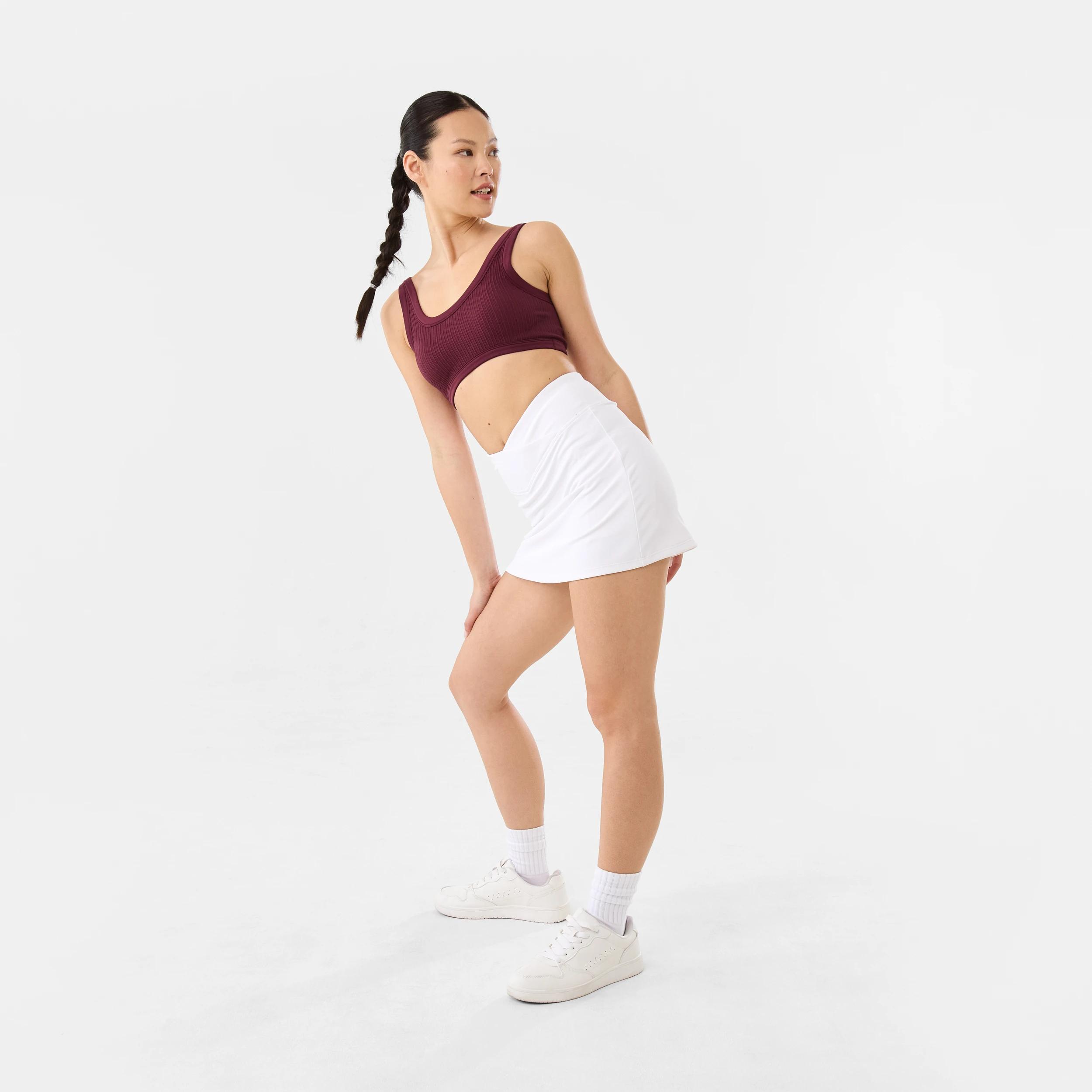 3 Active Womens Seamfree Rib Crop Top BURGUNDY CHERRY, 3 of 9