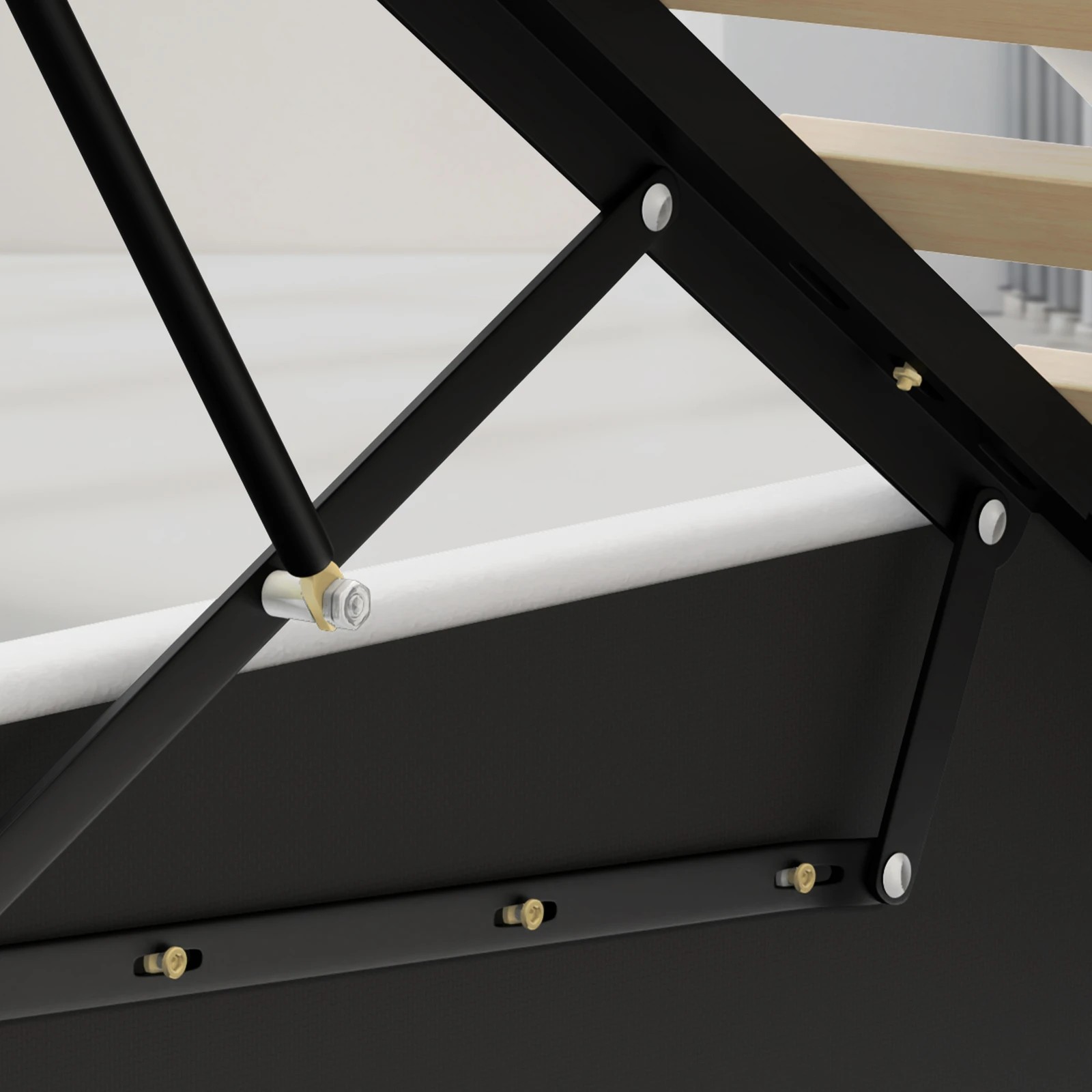 7 Alfordson Bed Frame Single Size RGB LED Gas Lift Storage Base Luchino - White, 7 of 10