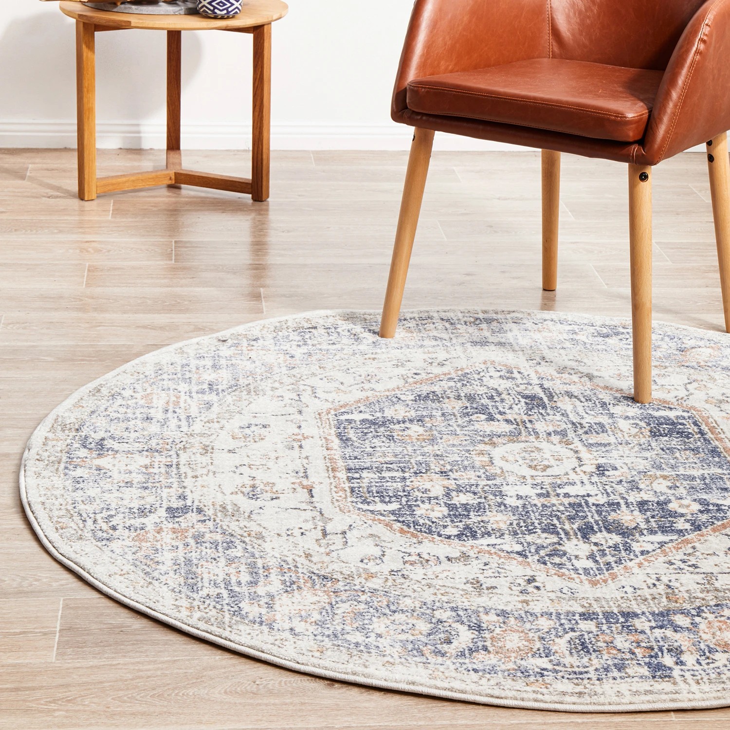 1 Common Ground Rugs Elite Lorissa 240x240cm - Large Round Power Loomed Pet Friendly Rug - Natural, 1 of 9