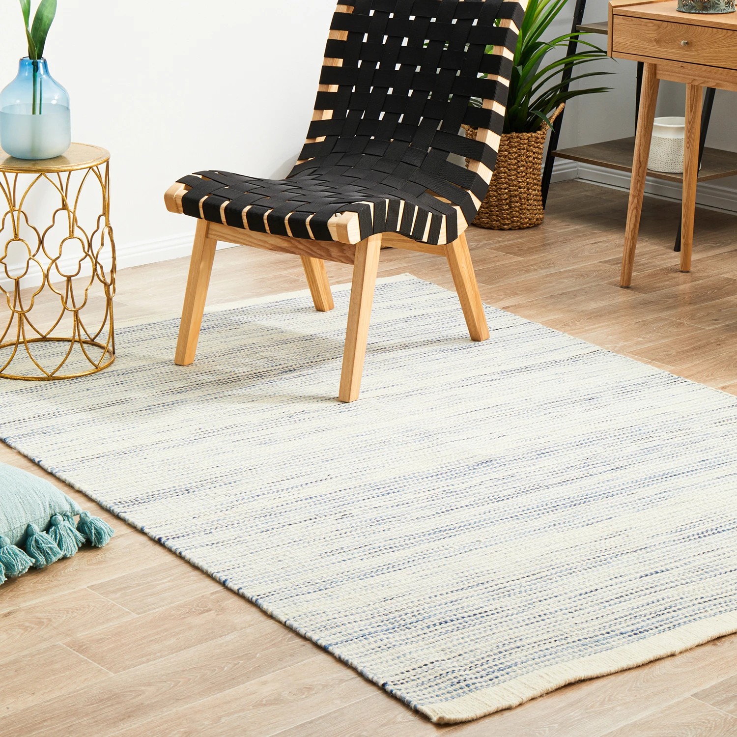 3 Common Ground Rugs Nordica 310 225x155cm - Medium Hand Loomed Wool Floor Rug - Blue, 3 of 9